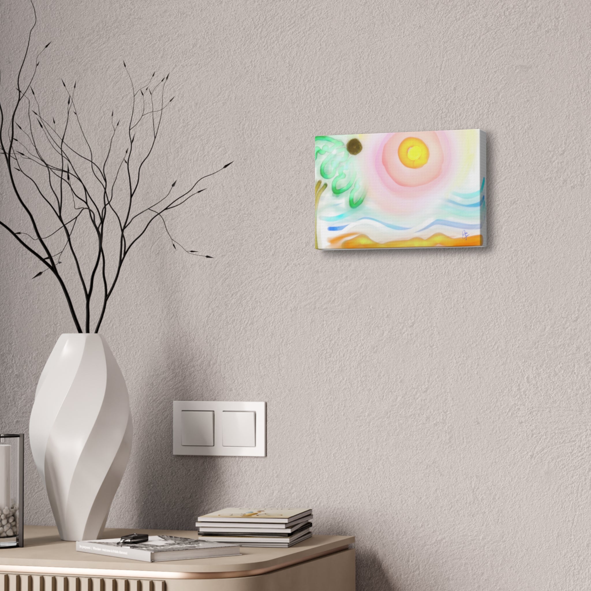 Tropical Sunrise Canvas Wall Art — Stretched 1.5" Beach Landscape Print