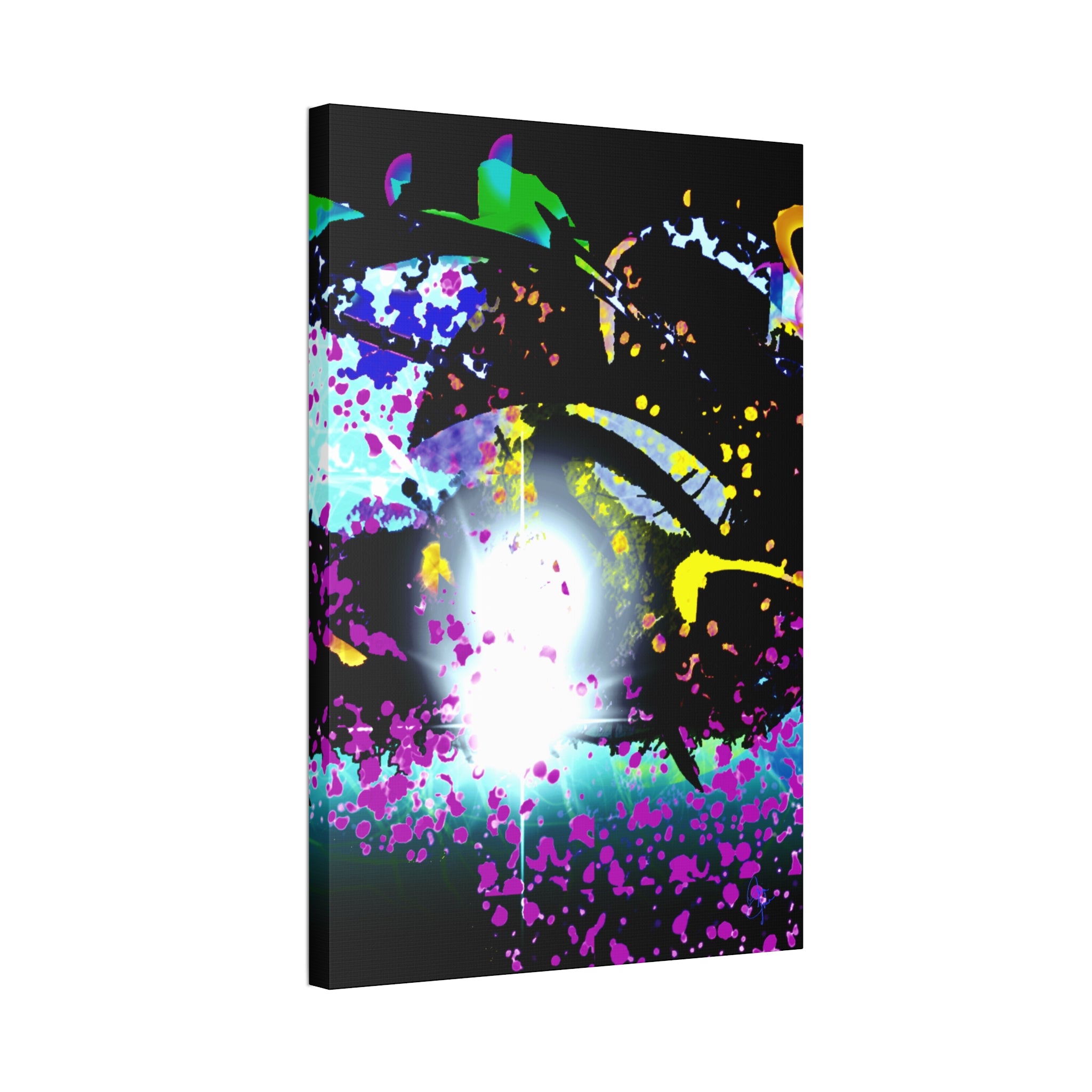 Abstract Neon Splash Canvas Print — Vibrant Galaxy-Inspired Wall Art (Stretched 1.5")