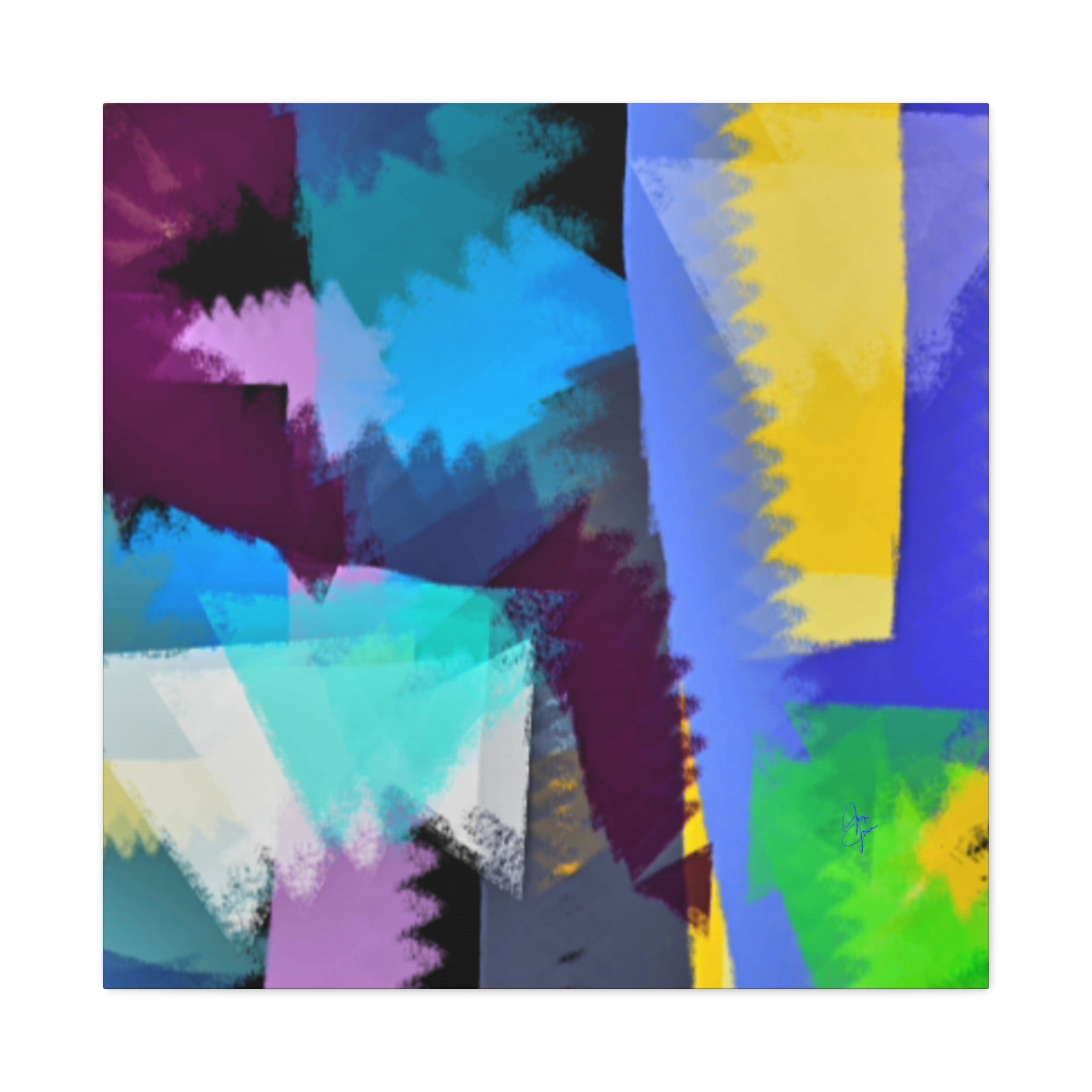 Abstract Color Burst Canvas Print — Vibrant Geometric Wall Art
