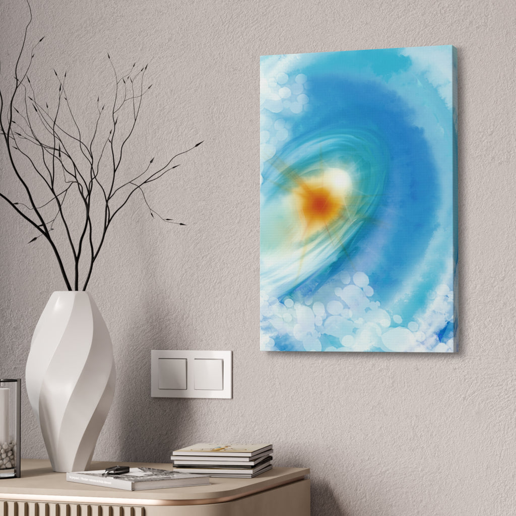 Abstract Ocean Vortex Canvas Print — Blue Swirl Wall Art