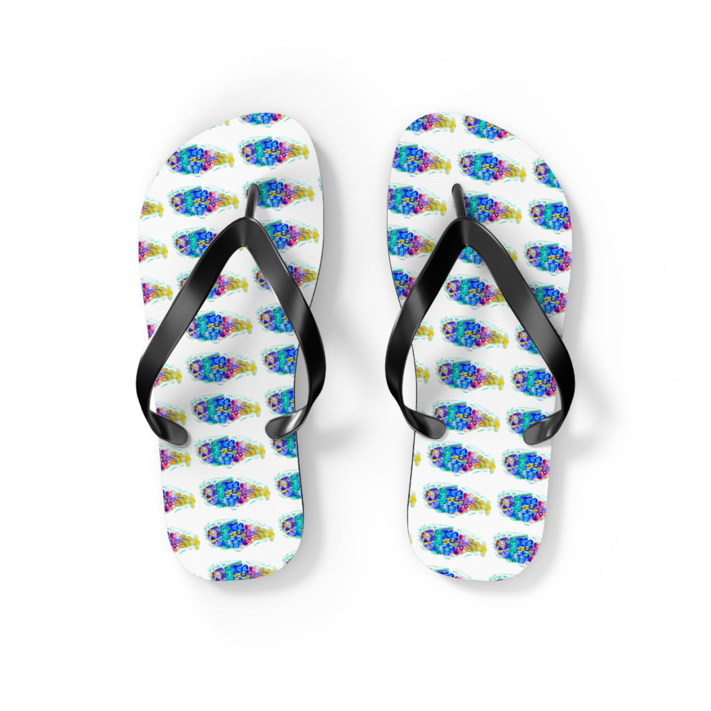 Colorful Tie-Dye Fish Flip Flops — Summer Beach Sandals