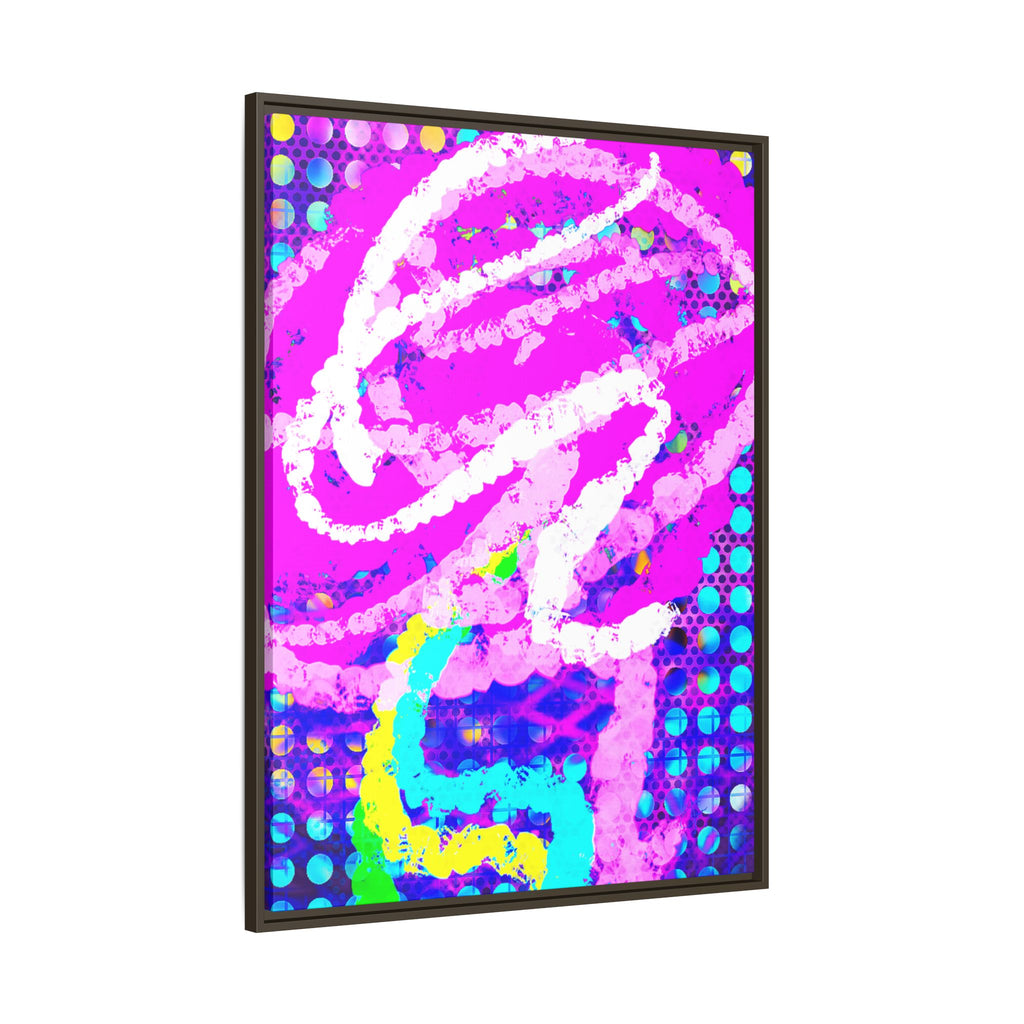 Abstract Neon Pop Art Matte Canvas — Framed Multi‑Color Wall Art