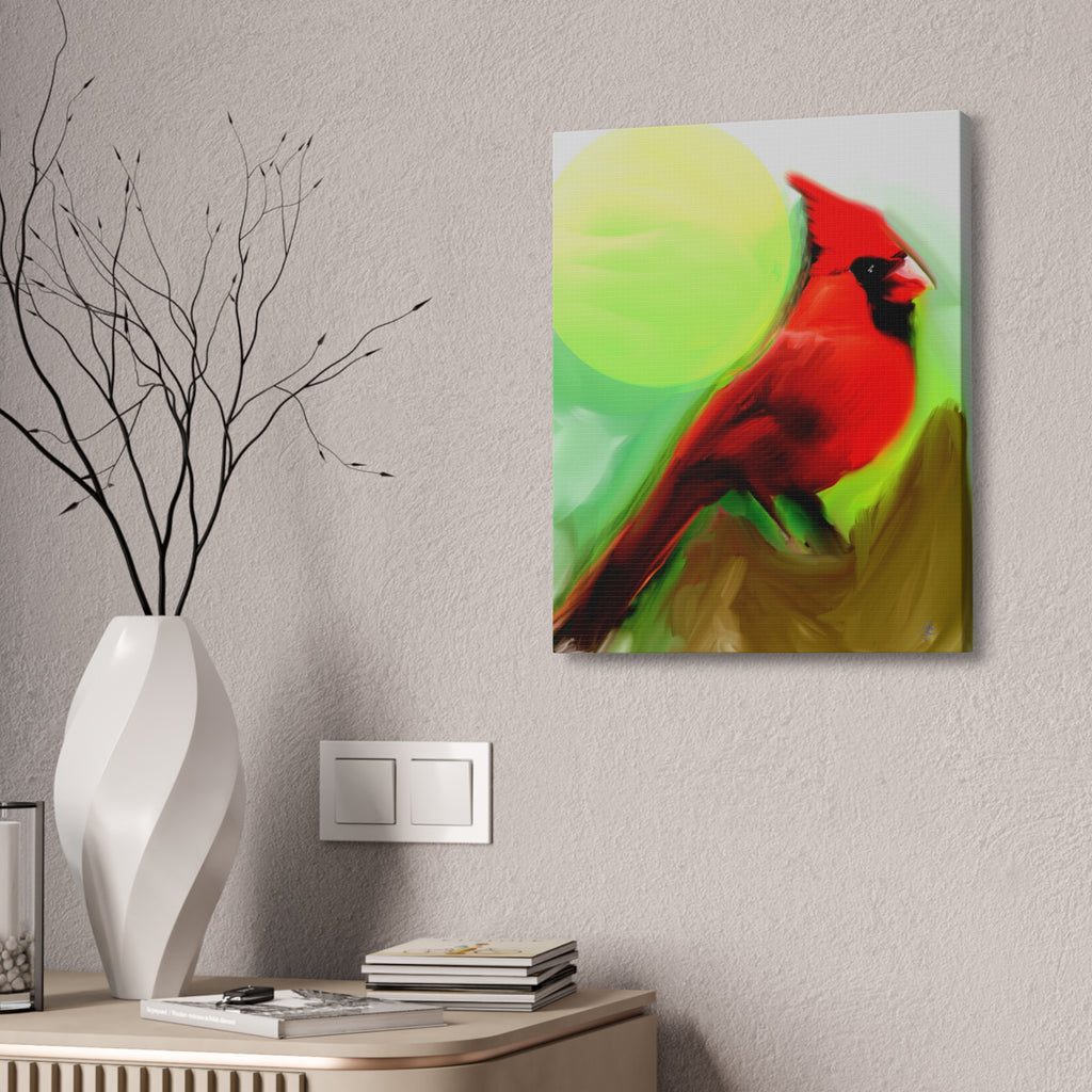 Cardinal Canvas Print — Vibrant Red Bird Wall Art (Stretched 1.5")