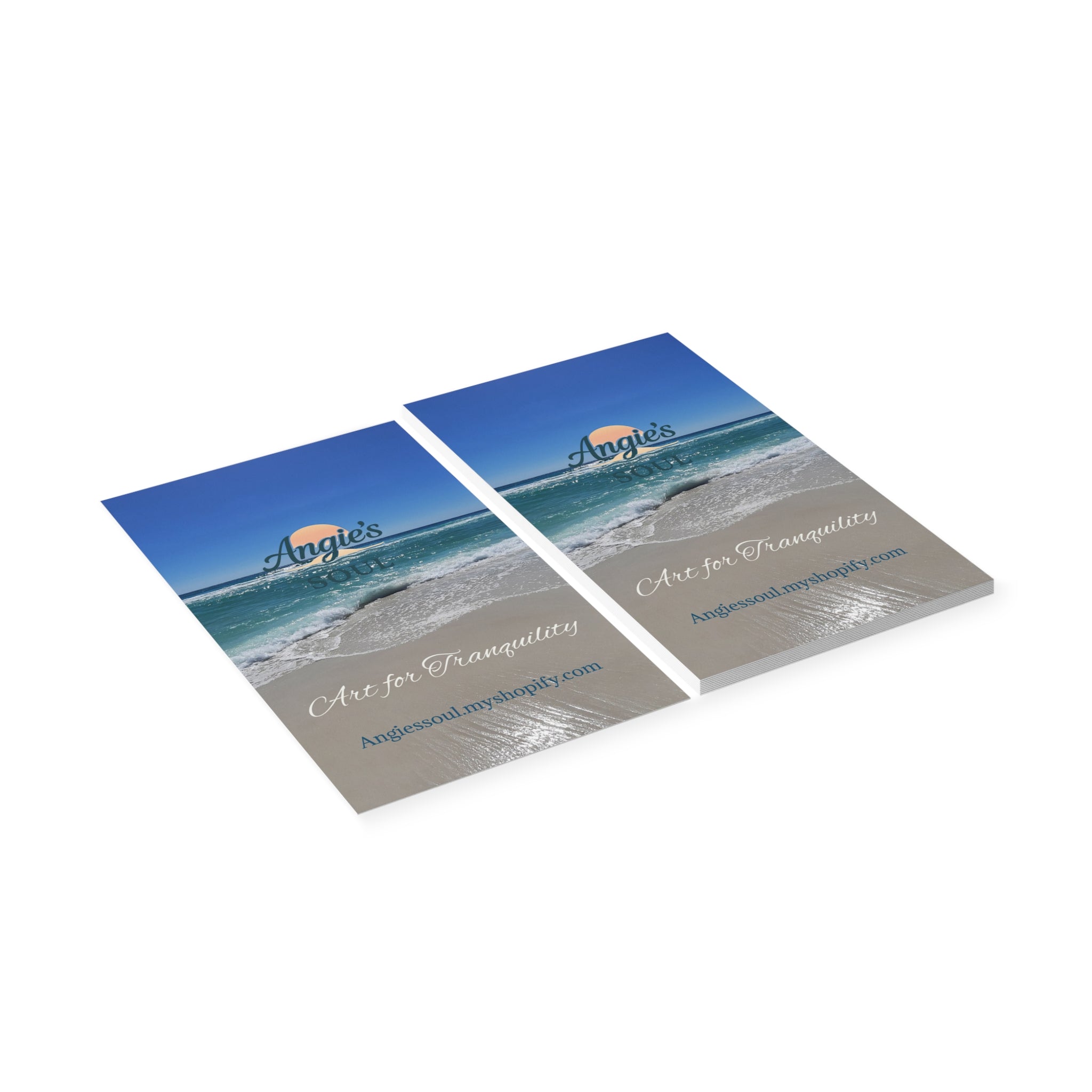 Tranquil Beach Business Cards — 'Art for Tranquility' Professional Cards