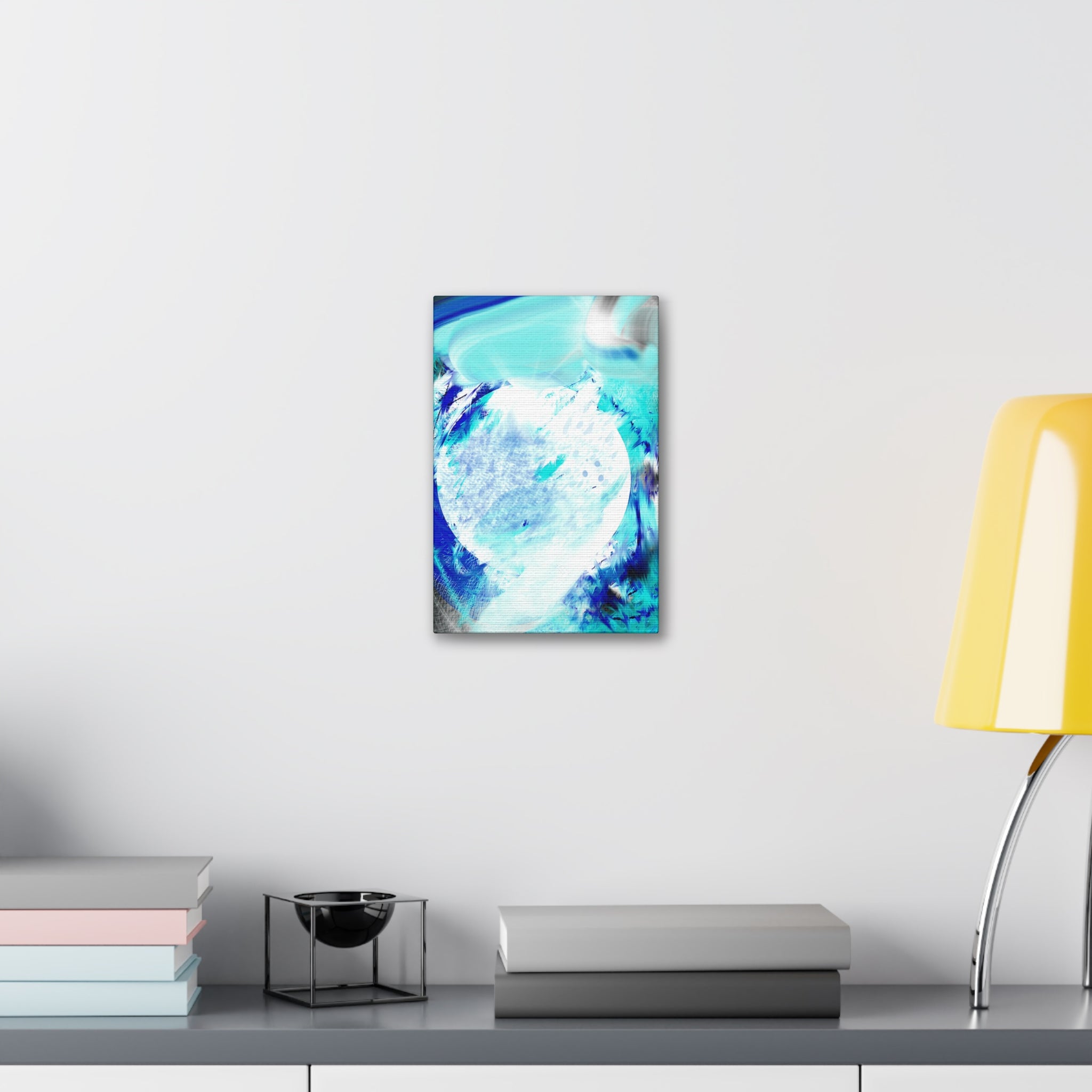 Abstract Blue Moon Canvas Print — Stretched 1.5" Wall Art