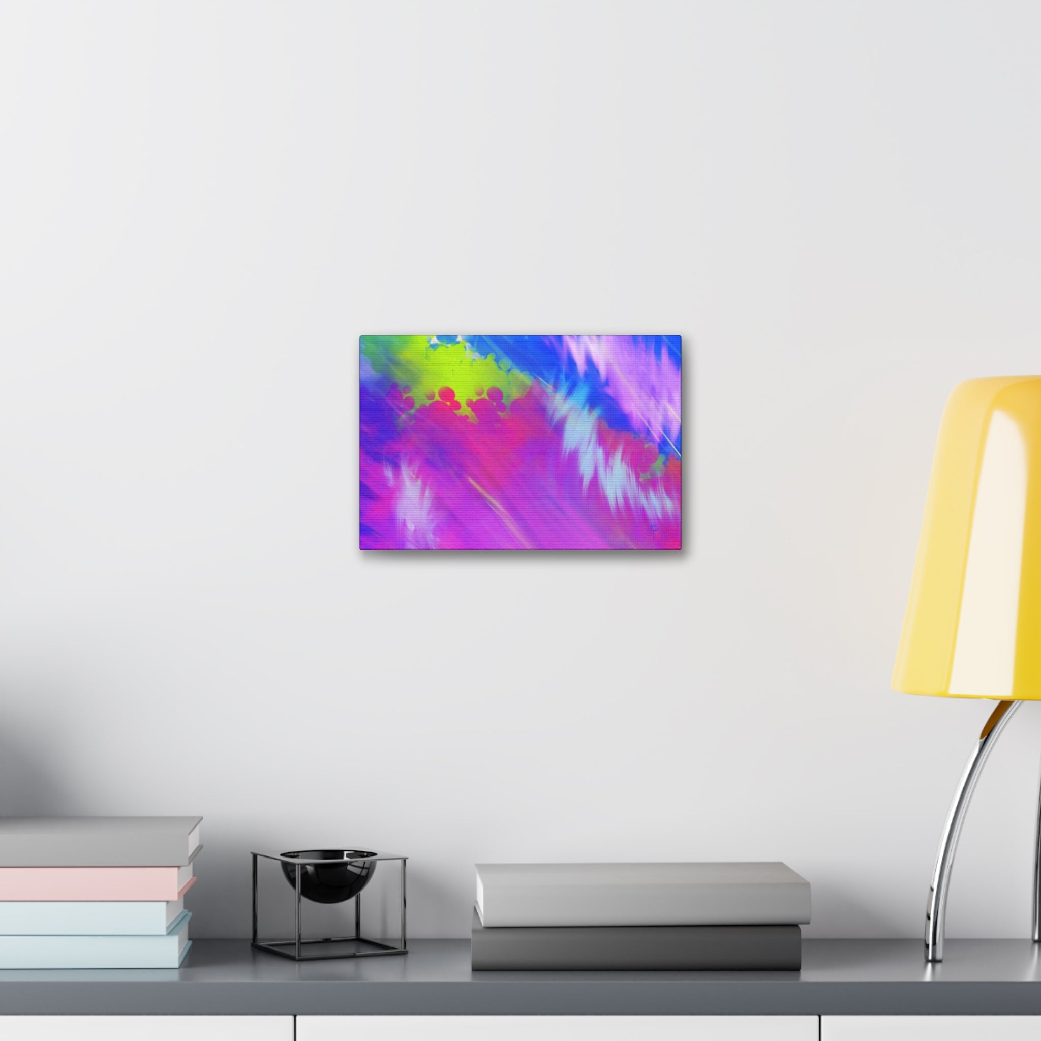 Abstract Neon Tie-Dye Canvas Print — Vibrant Rainbow Wall Art (Stretched 1.5")