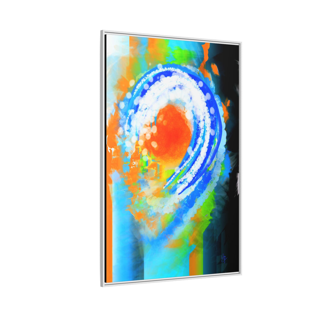Abstract Ocean Wave Matte Canvas Print — Framed Multi‑Color Wall Art