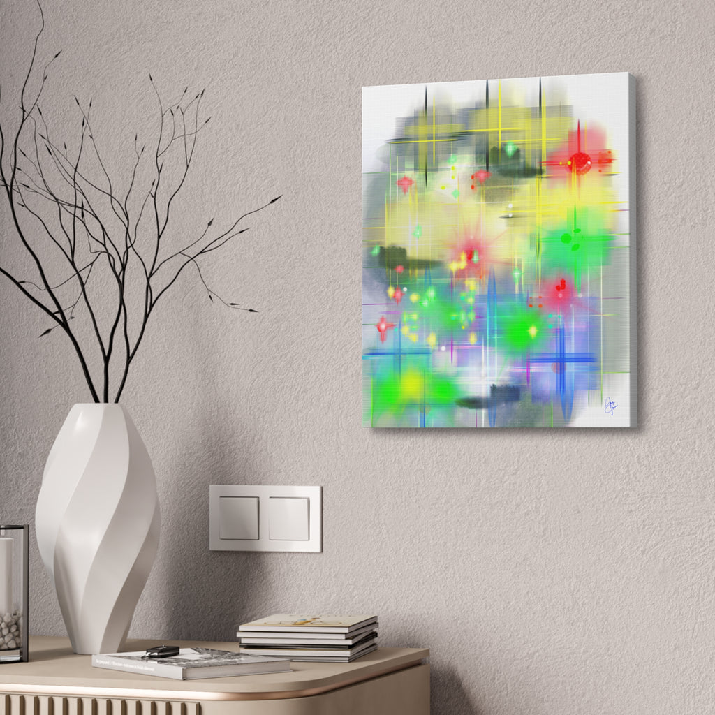 City Lights Canvas Stretched 1.5" — Urban Night Skyline Wall Art