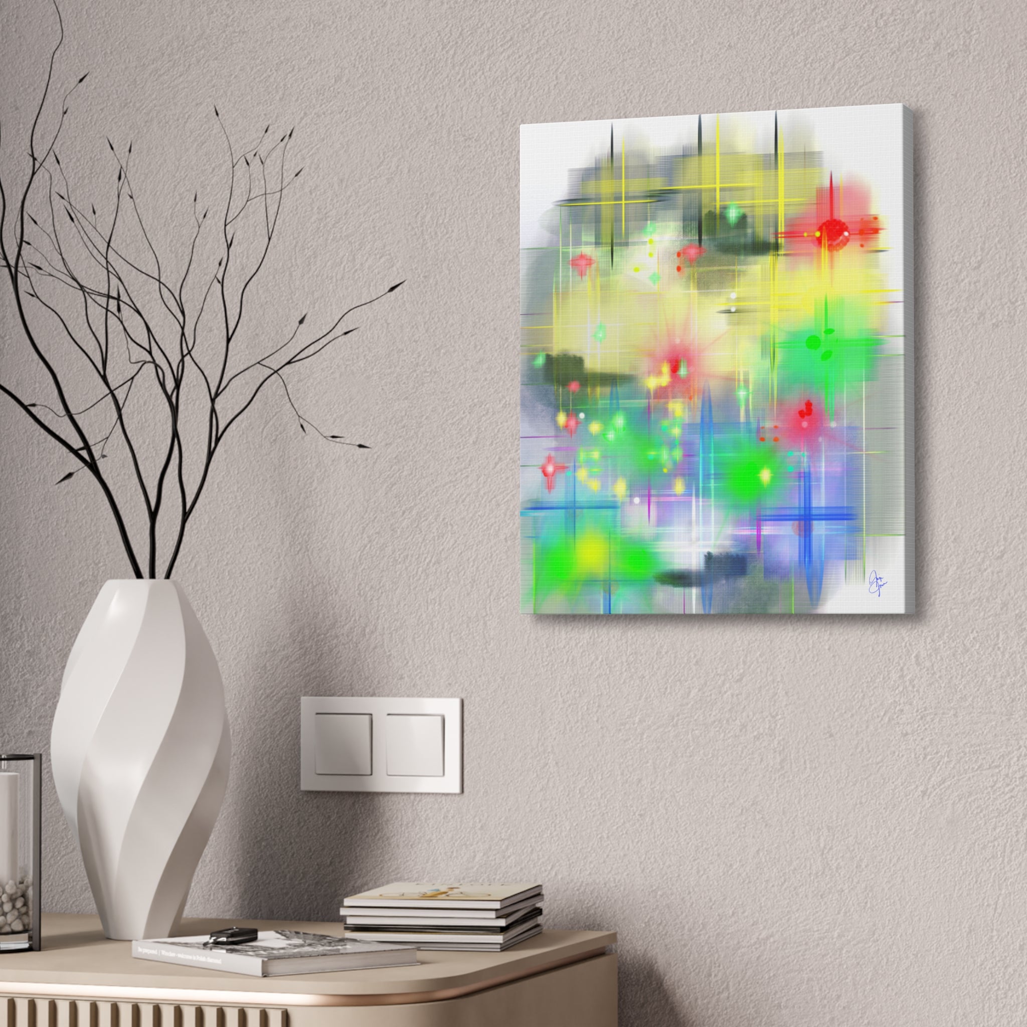 City Lights Canvas Stretched 1.5" — Urban Night Skyline Wall Art