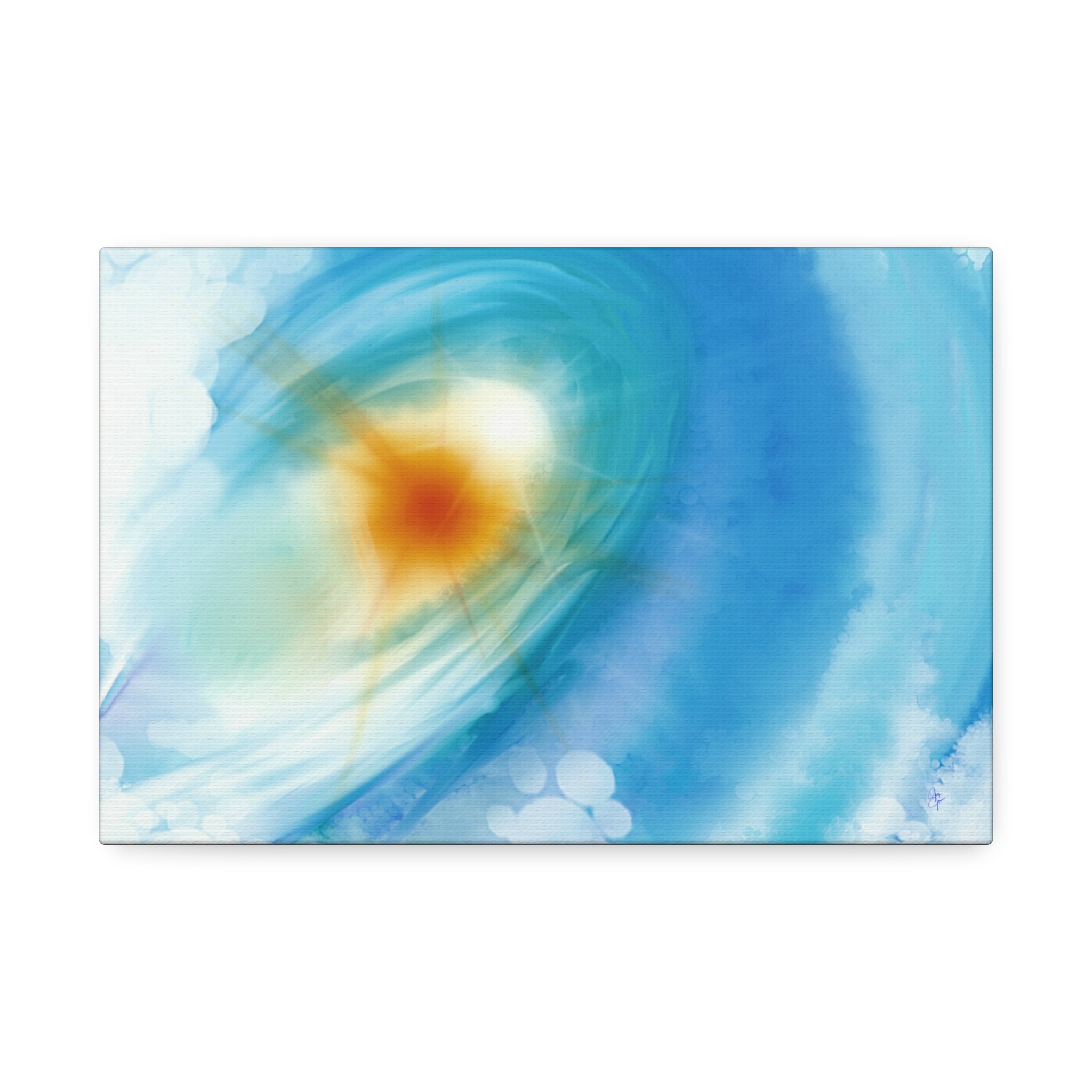 Abstract Ocean Vortex Canvas Print — Blue Swirl Wall Art