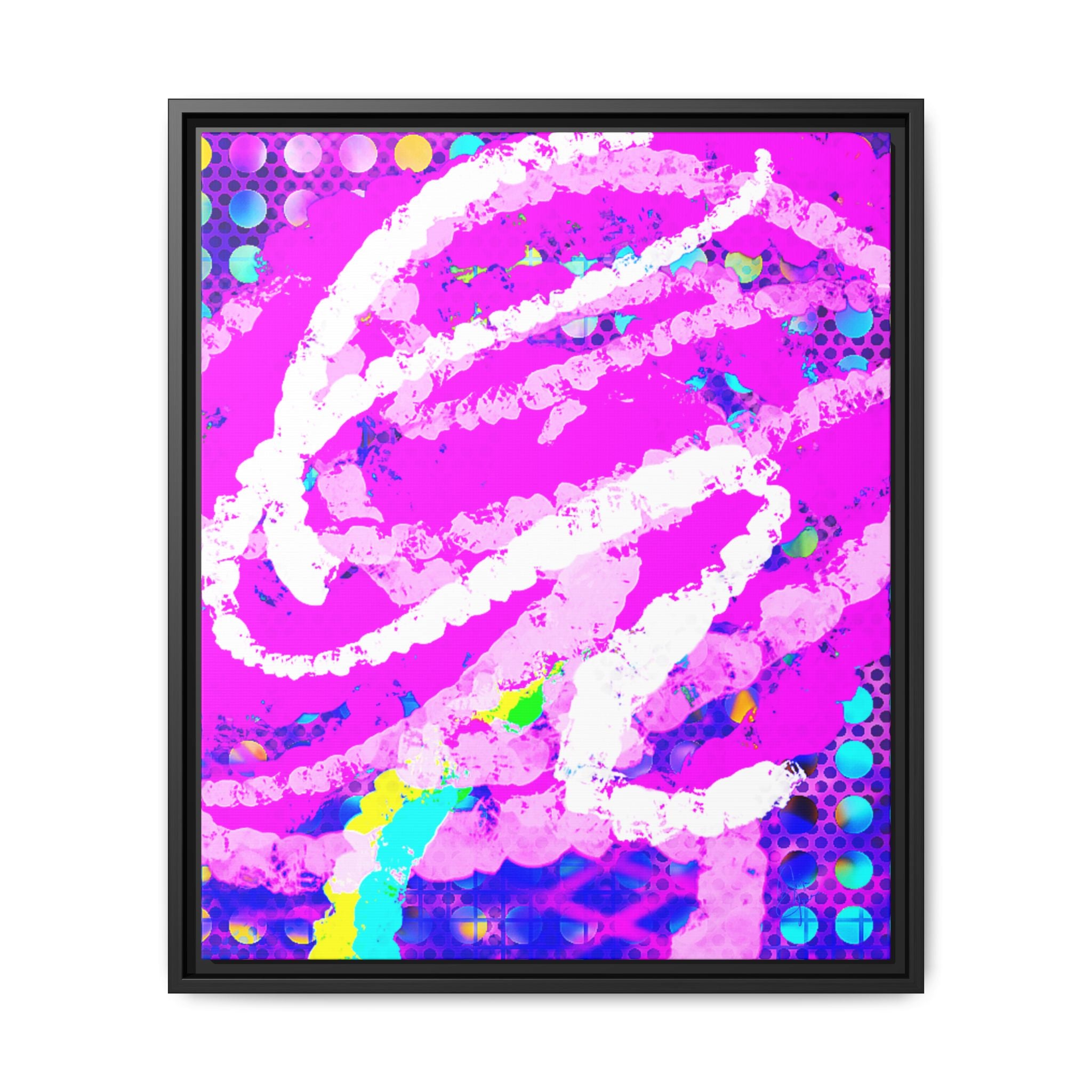 Abstract Neon Pop Art Matte Canvas — Framed Multi‑Color Wall Art