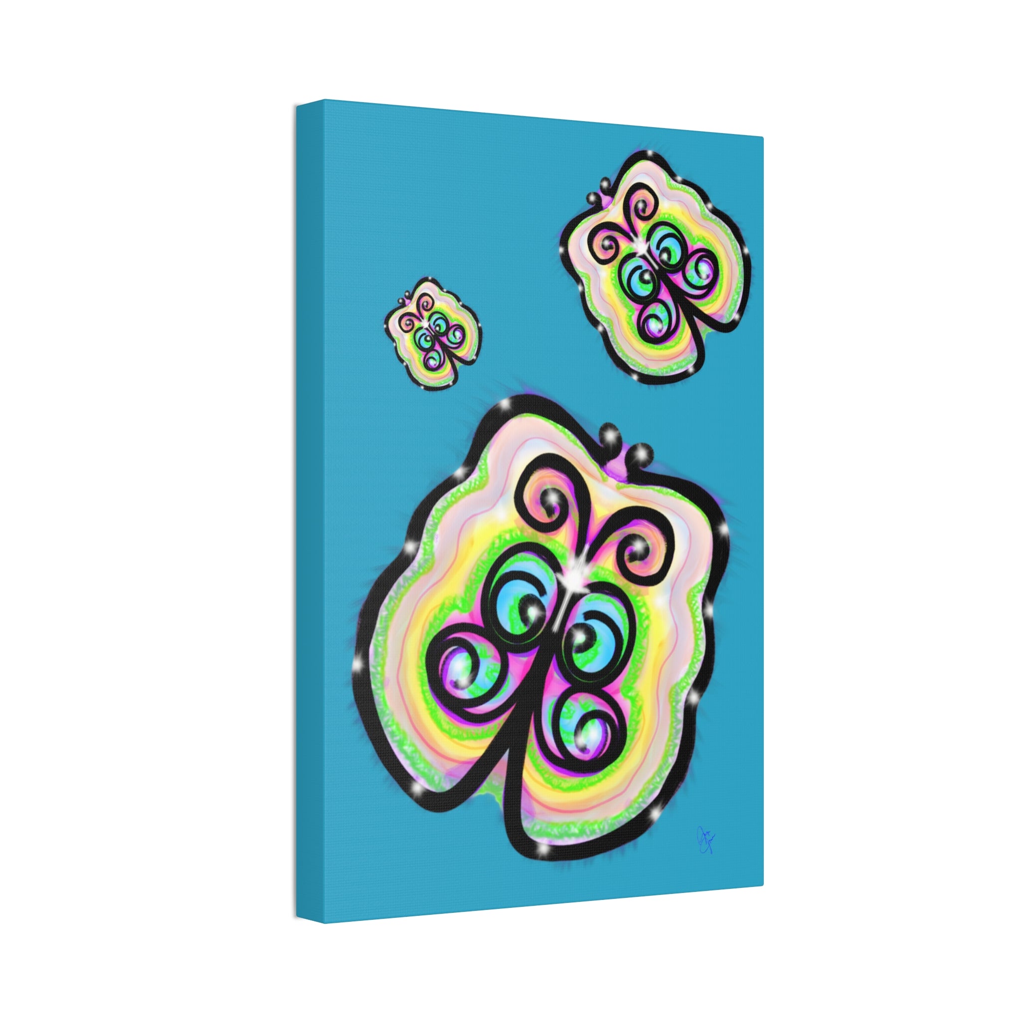 Abstract Rainbow Butterfly Canvas Print — Colorful Pop Art Wall Decor (Stretched 1.5")