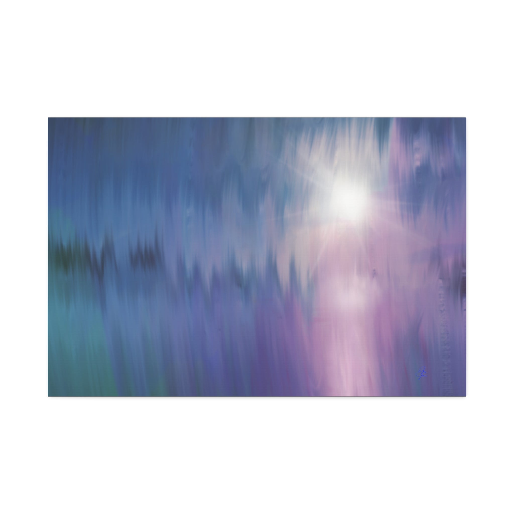 Abstract Dawn Canvas Art – Purple & Blue Gradient Stretched Canvas