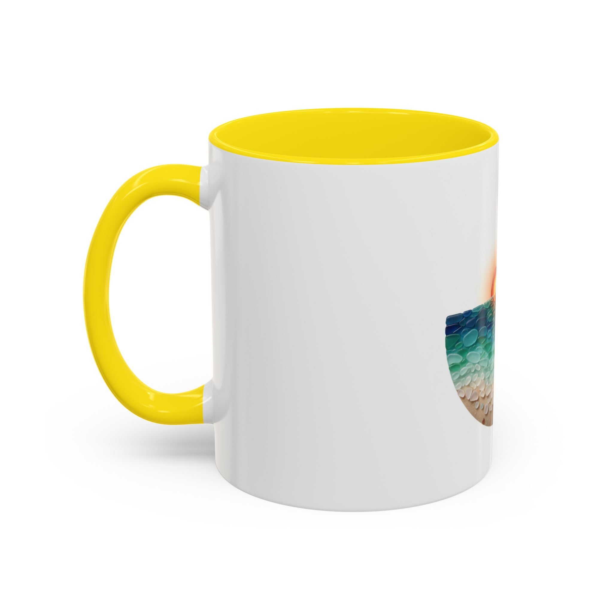 Sunset Beach Coffee Mug — Tropical Palm Ocean Sunrise Accent Mug (11/15oz)
