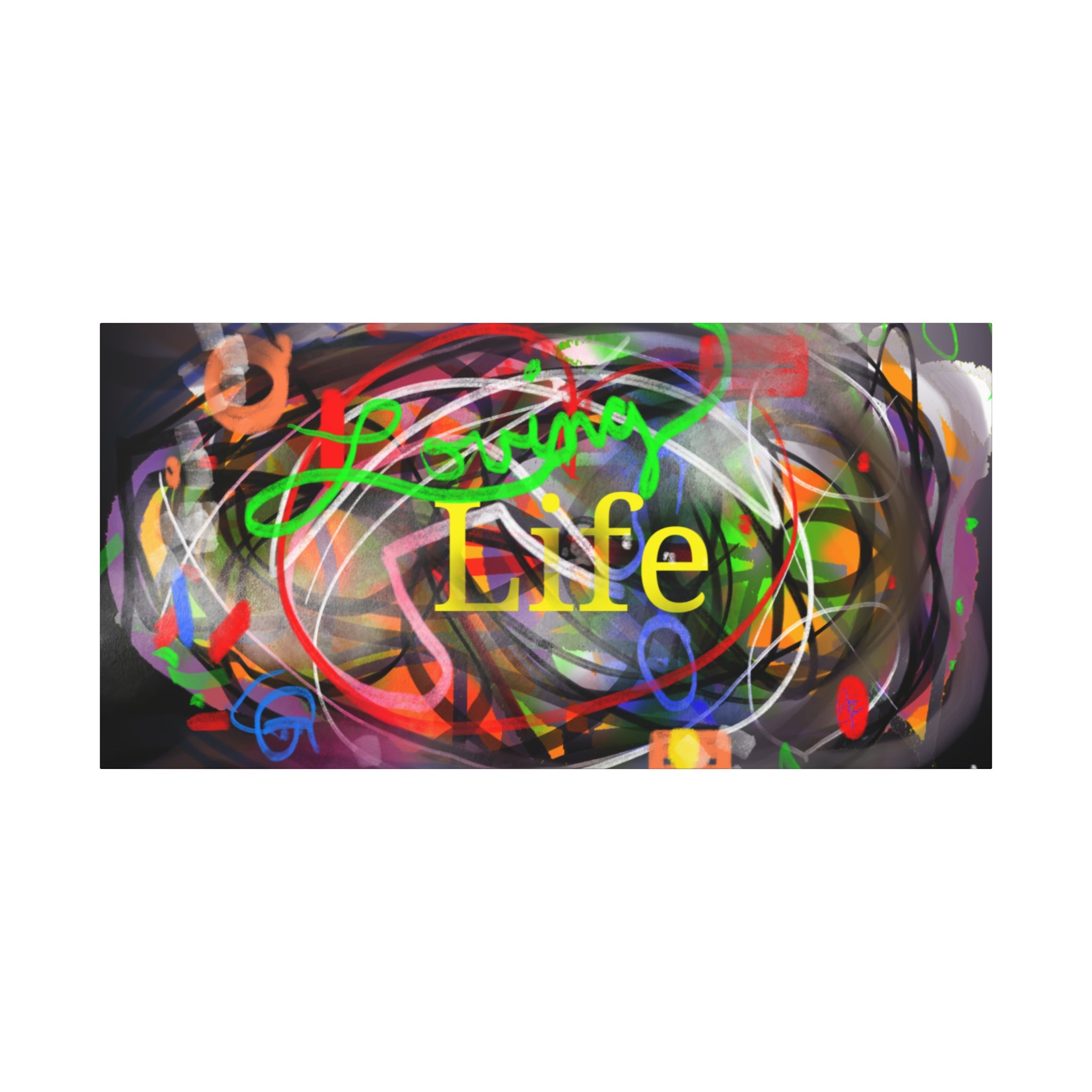 Loving Life Abstract Canvas Wall Art – Colorful Modern Stretched Matte Print