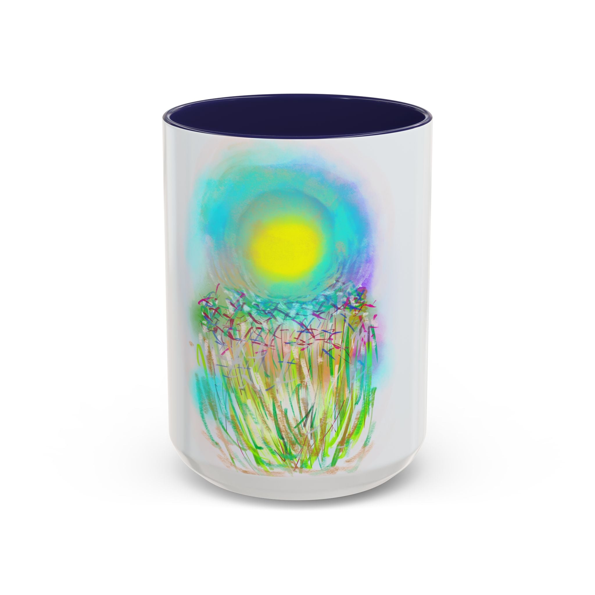 Coffee Mug — Bright Sunflower Field Art Ceramic Accent Mug (11/15 oz)