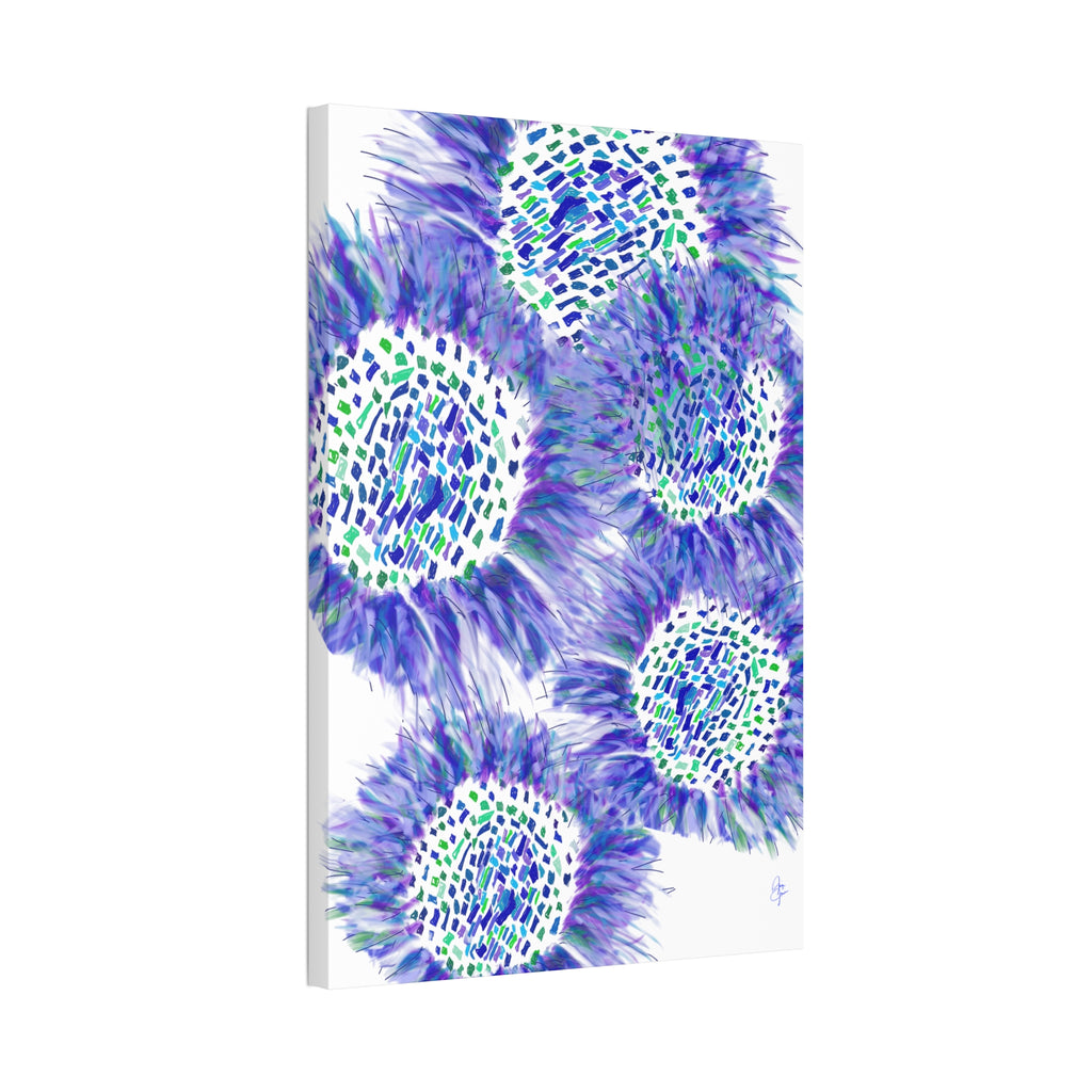 Abstract Blue-Purple Burst Canvas Stretched Art