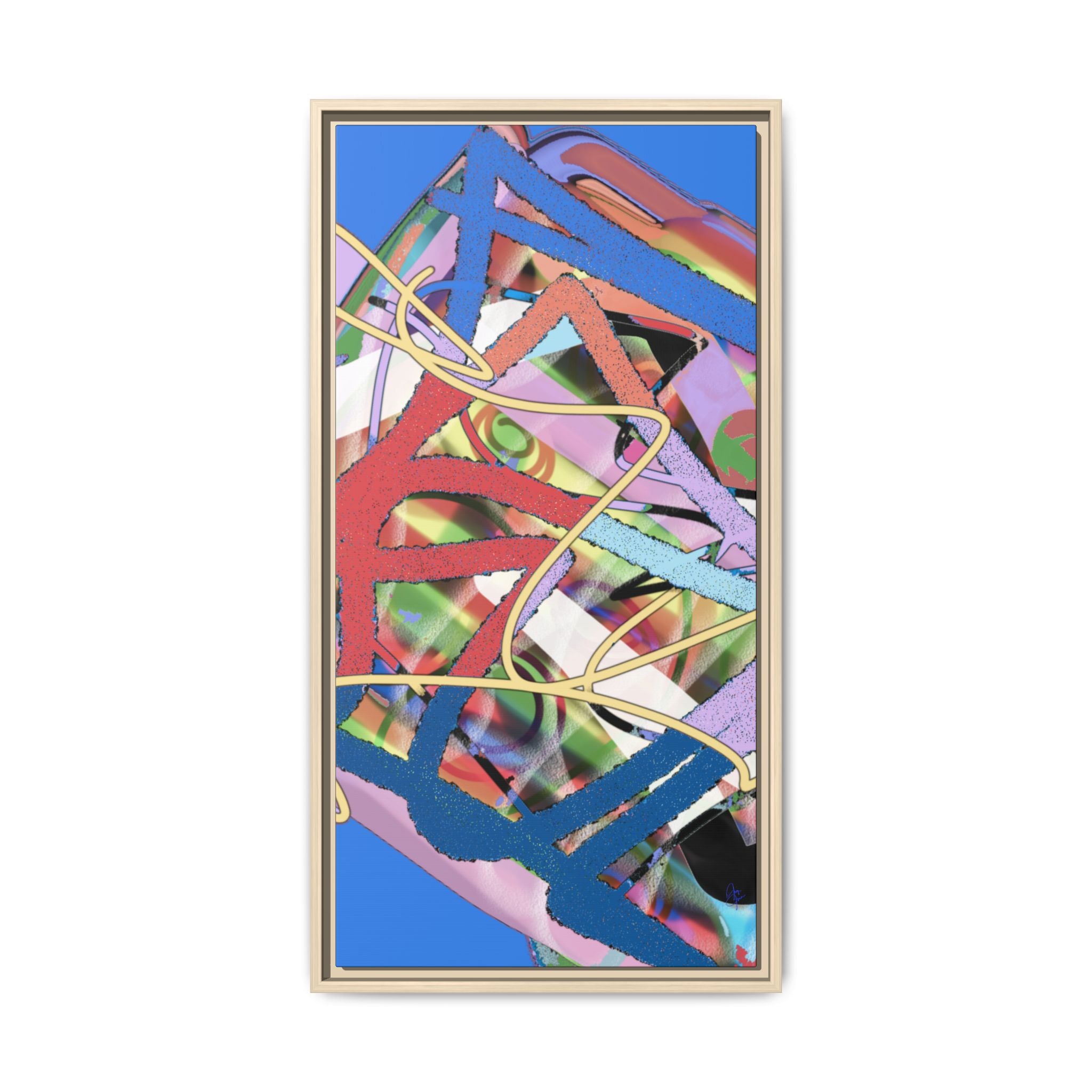 Abstract Multi‑Color Framed Canvas Art – Vibrant Modern Wall Decor