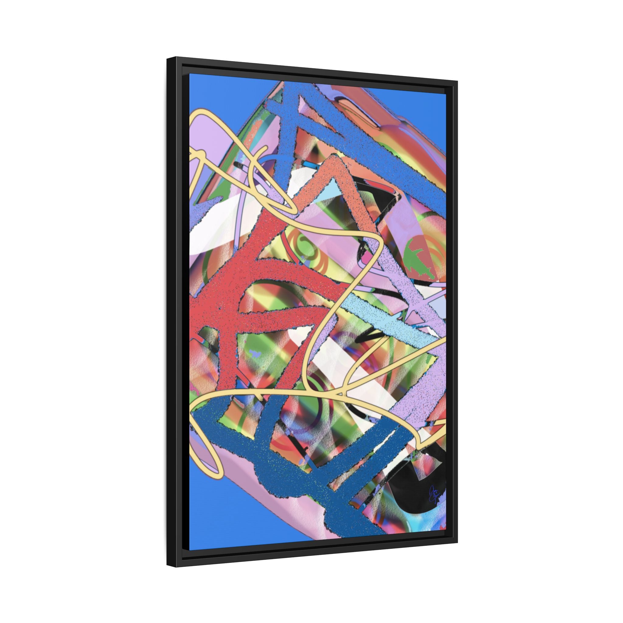 Abstract Multi‑Color Framed Canvas Art – Vibrant Modern Wall Decor