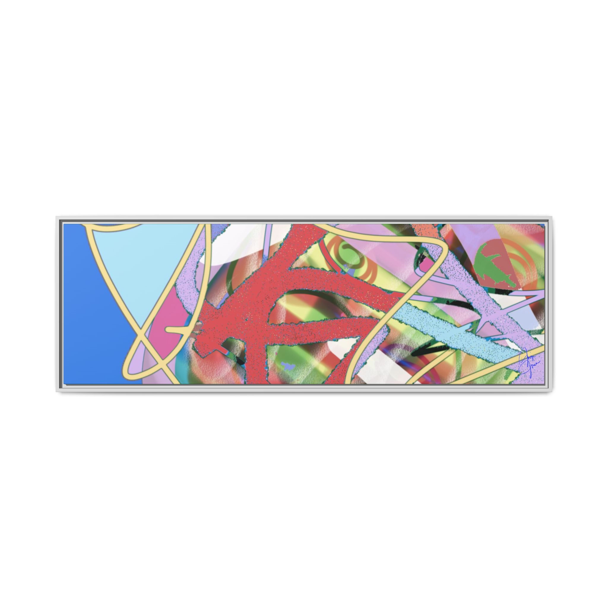 Abstract Multi‑Color Framed Canvas Art – Vibrant Modern Wall Decor