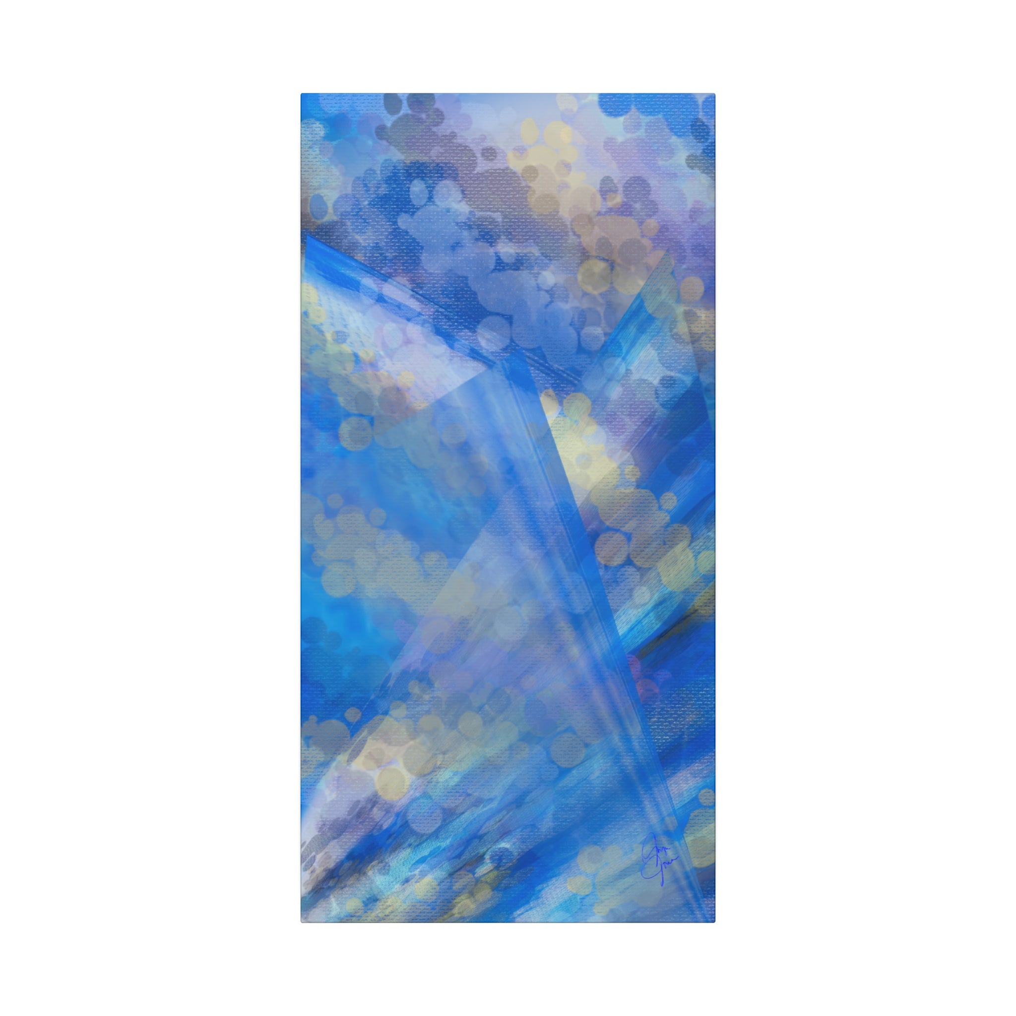 Abstract Blue Bokeh Matte Canvas Wall Art