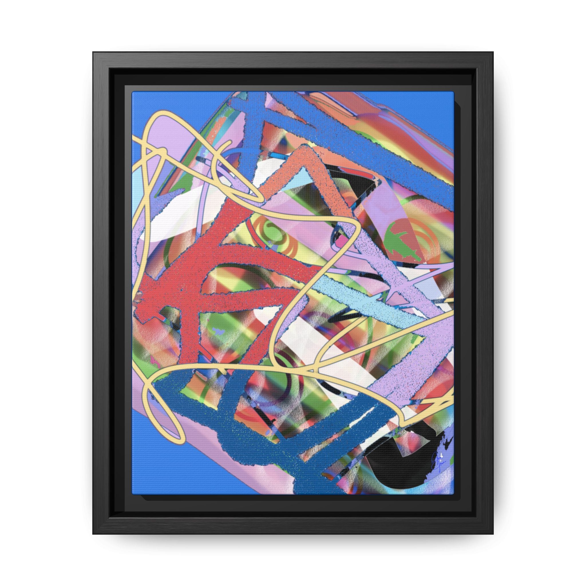Abstract Multi‑Color Framed Canvas Art – Vibrant Modern Wall Decor