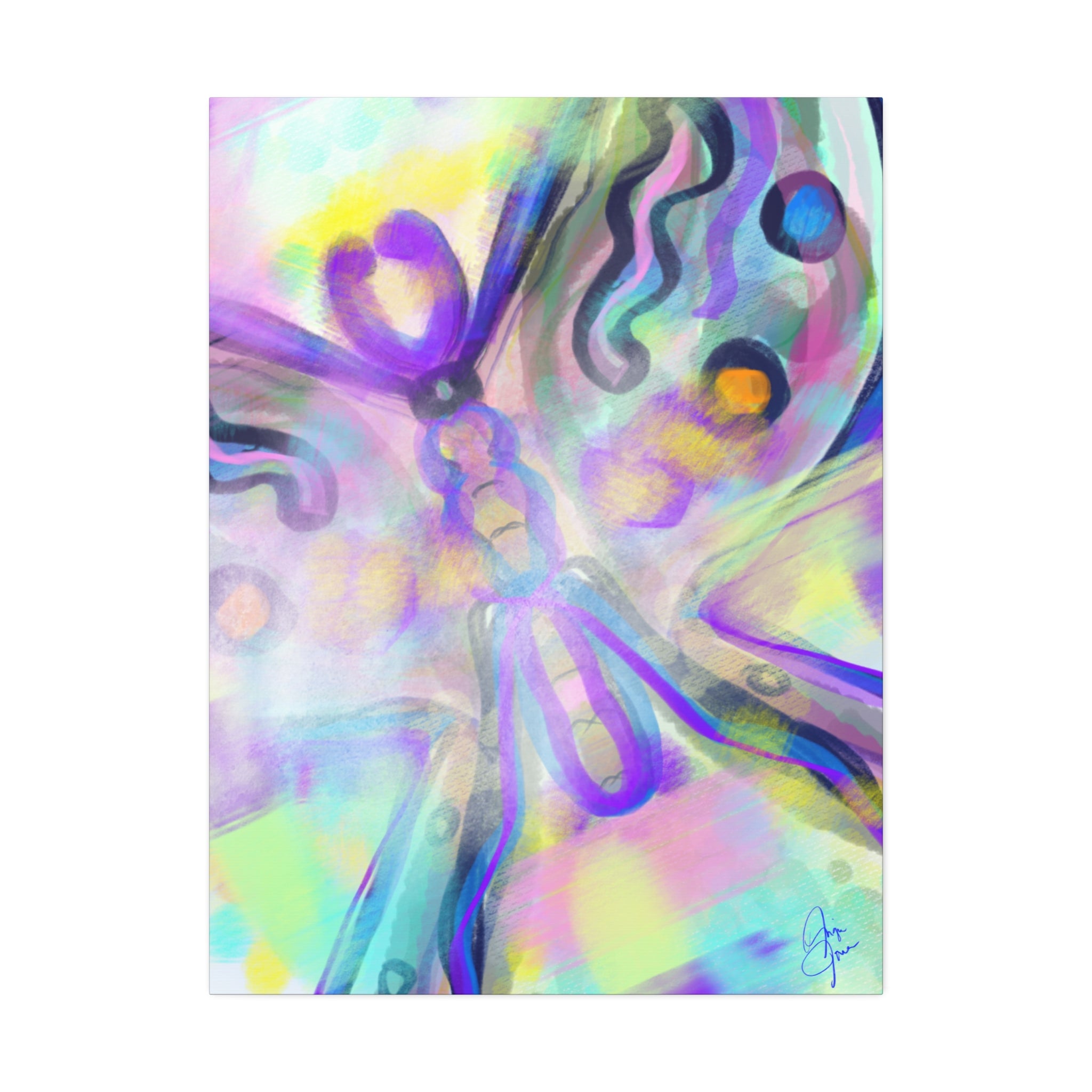 Abstract Pastel Butterfly Canvas — Stretched 1.5" Wall Art
