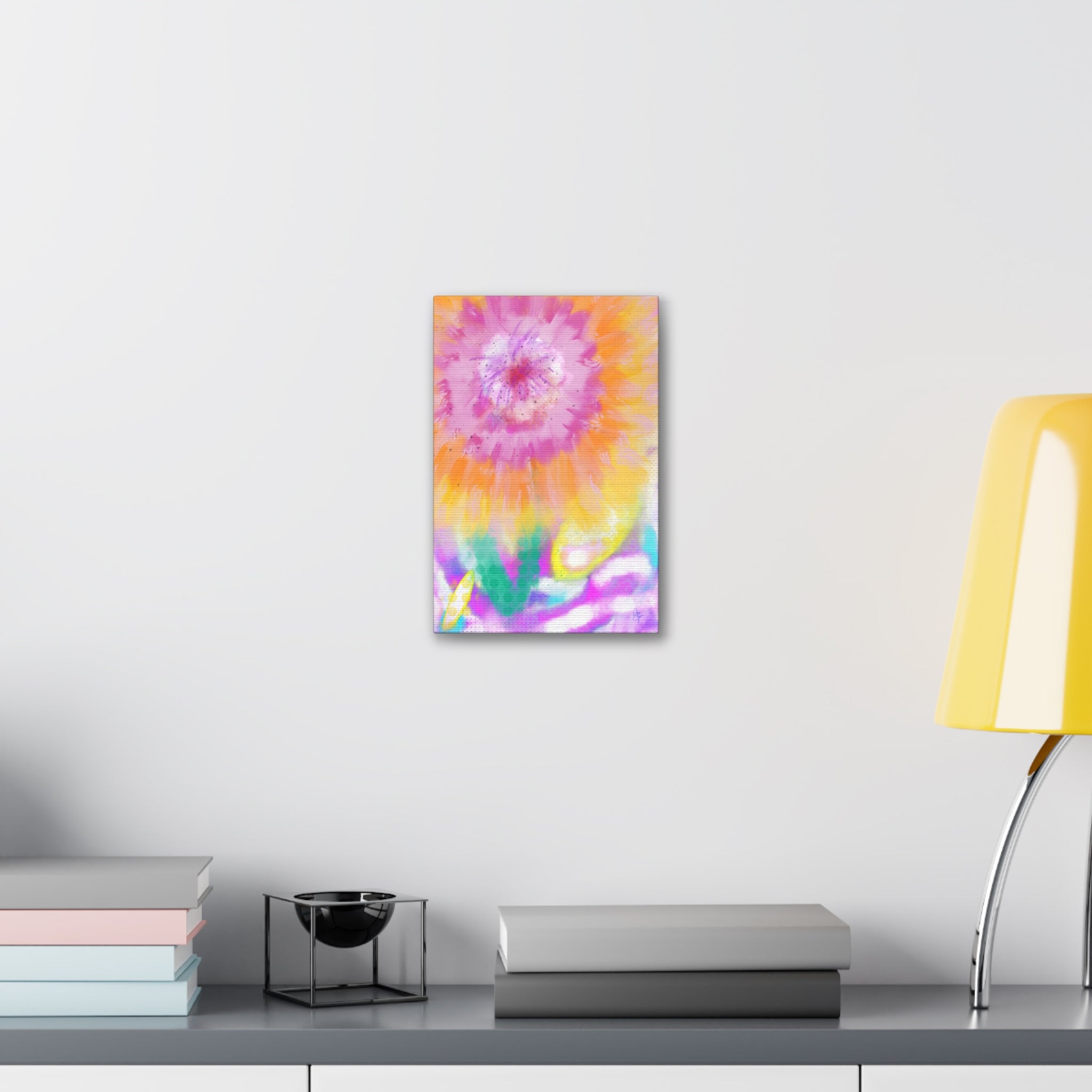 Vibrant Sunburst Floral Canvas