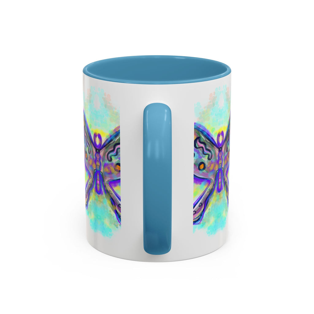 Butterfly Accent Coffee Mug — Colorful Watercolor Butterfly Design (11/15oz)