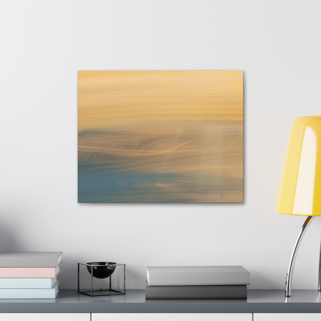 Sunset Blur Abstract Canvas Print – Warm Coastal Wall Art