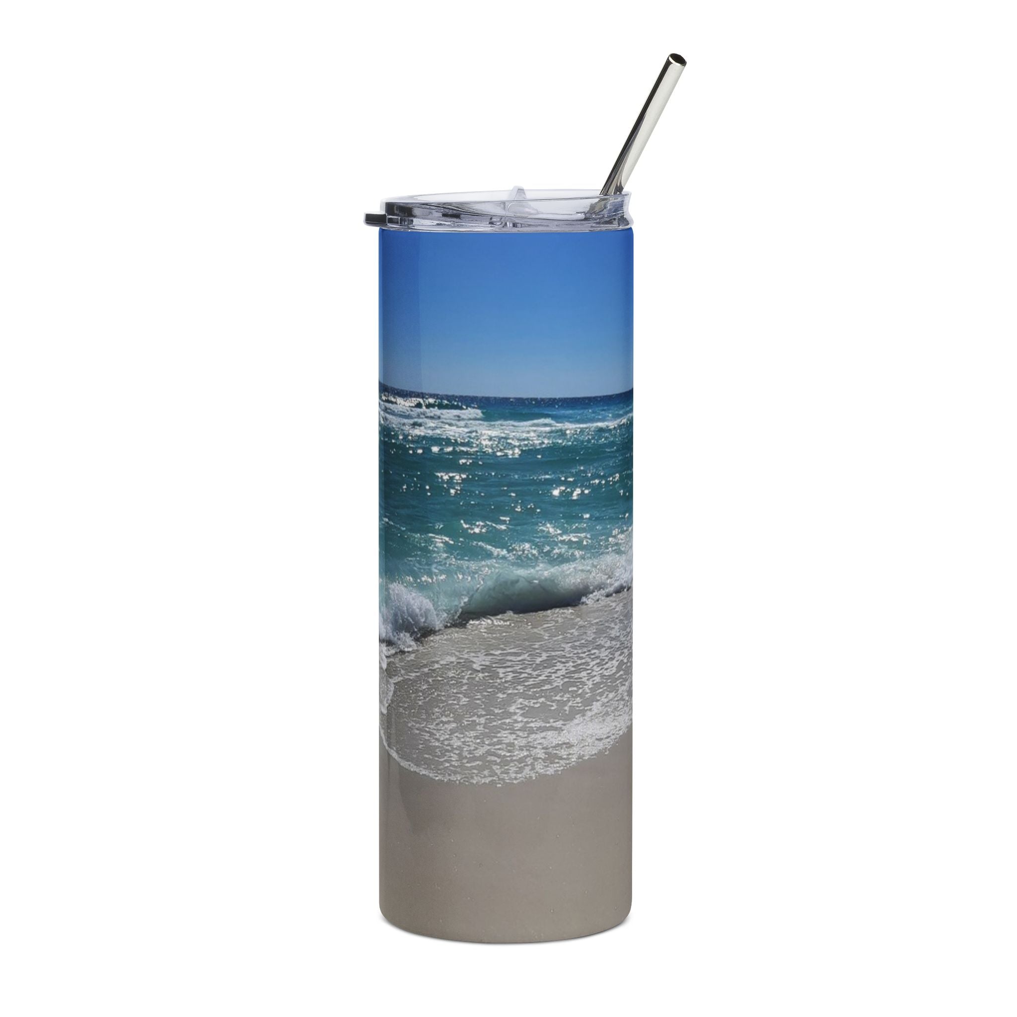 Beach Vibes Stainless Steel Tumbler - 20oz Ocean Wave Design