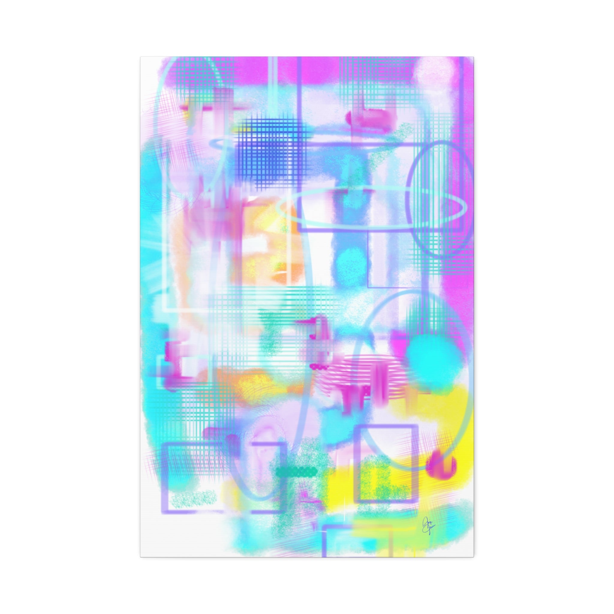 Abstract Pastel Canvas Print — Soft Watercolor Geometric Wall Art