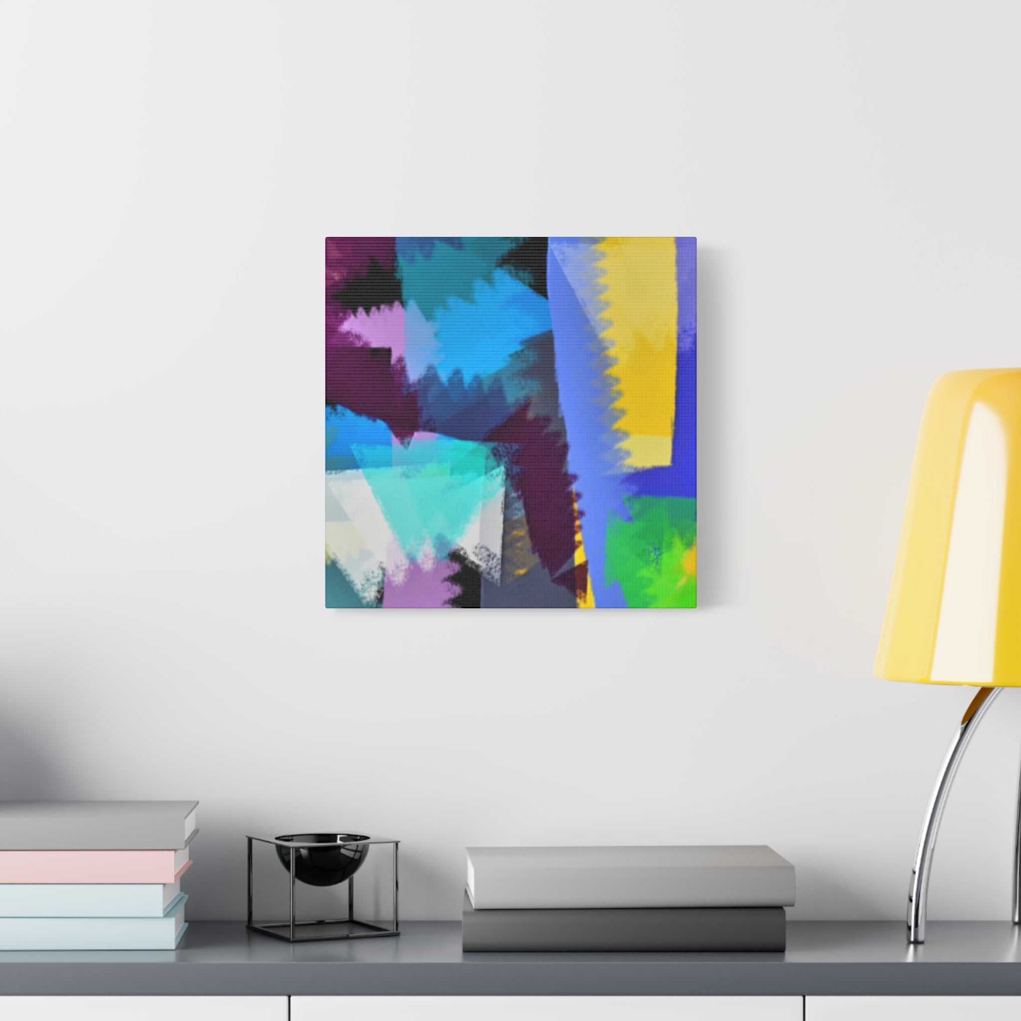 Abstract Color Burst Canvas Print — Vibrant Geometric Wall Art