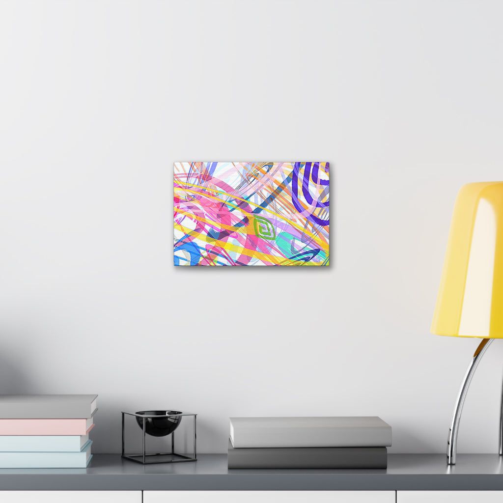 Abstract Rainbow Scribble Canvas – Colorful Modern Wall Art (1.5" Stretched)