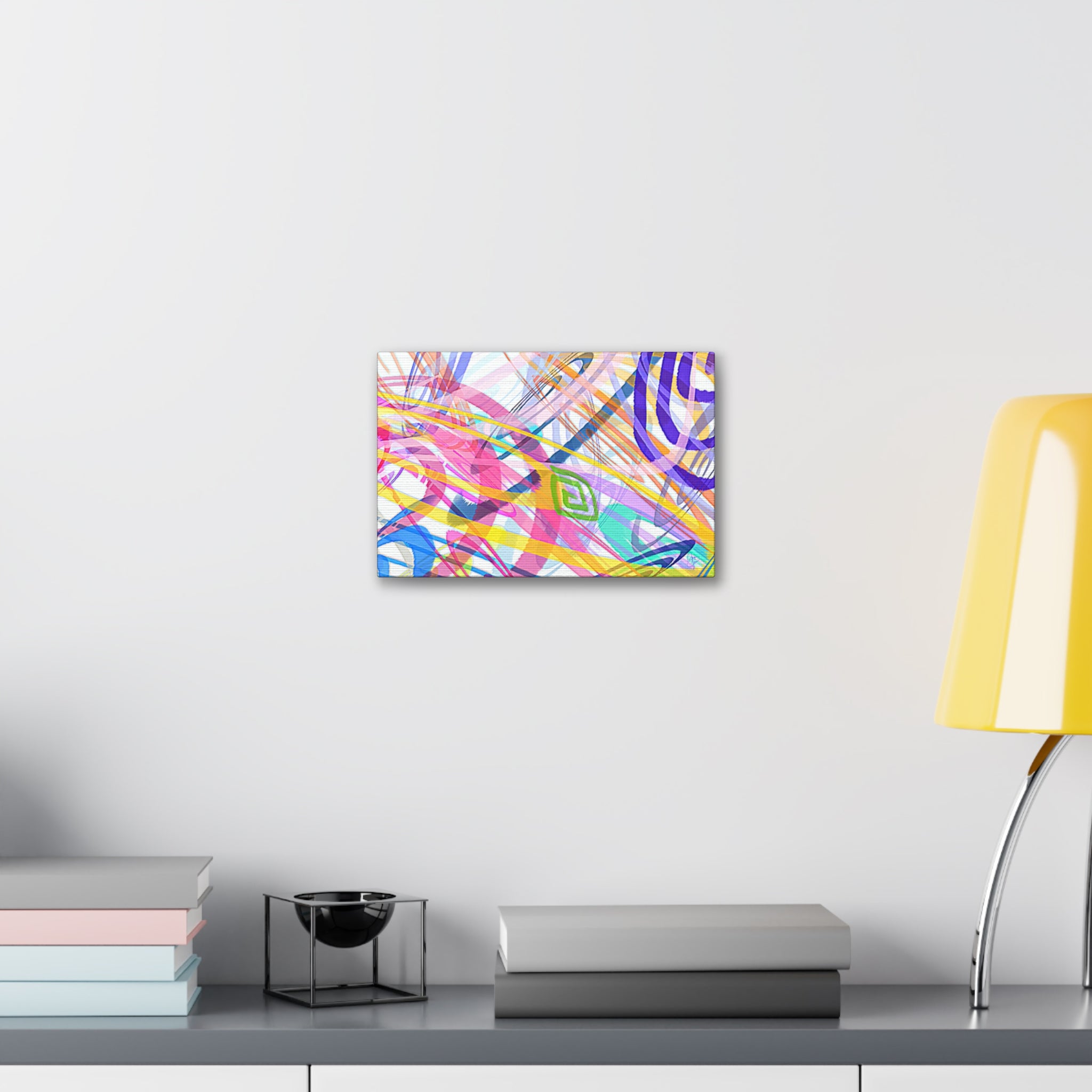 Abstract Rainbow Scribble Canvas – Colorful Modern Wall Art (1.5" Stretched)