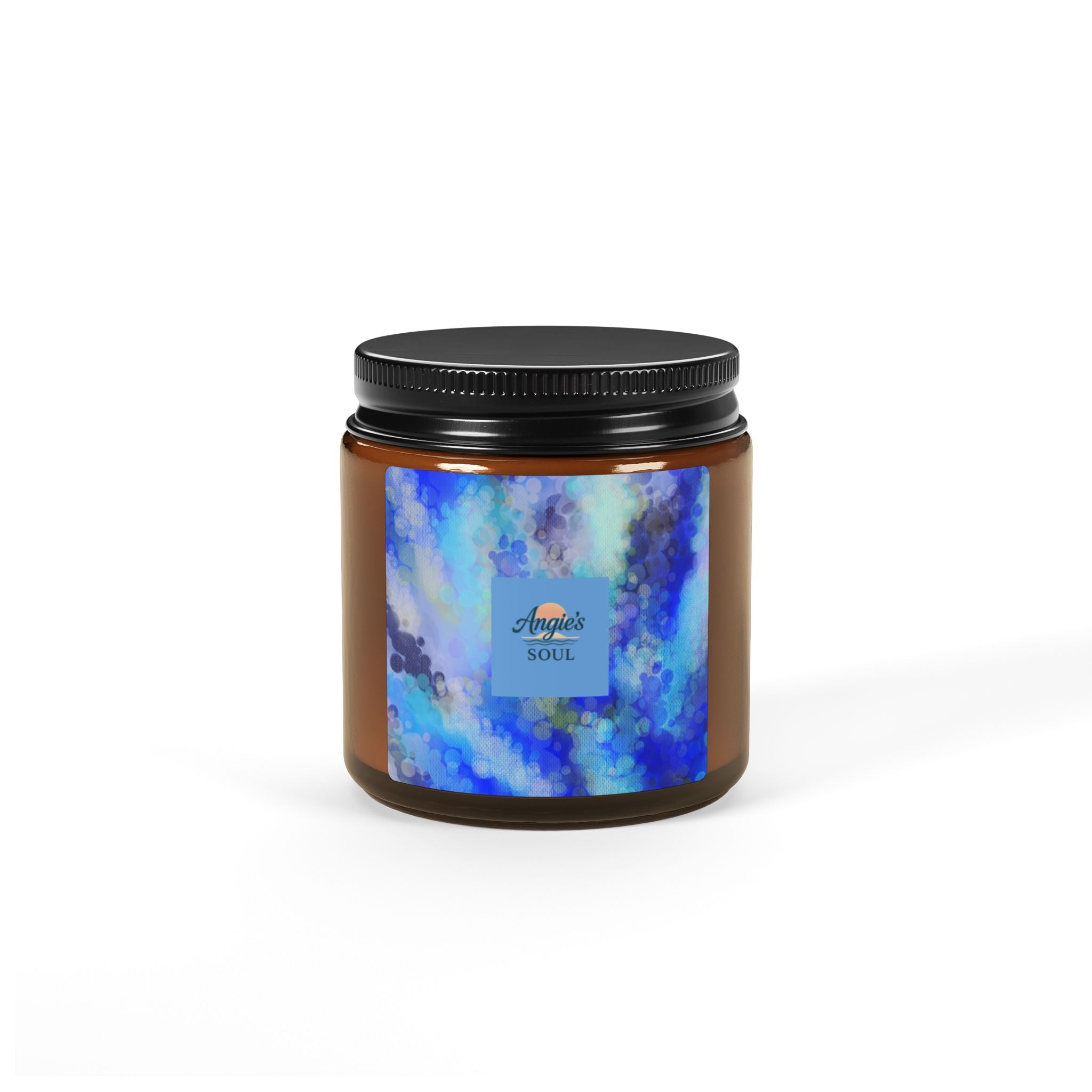 Blue Serenity Soy Candle — Scented Amber Jar (Multi-Size)