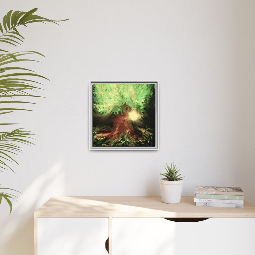 Sunset Tree Matte Canvas Framed Wall Art