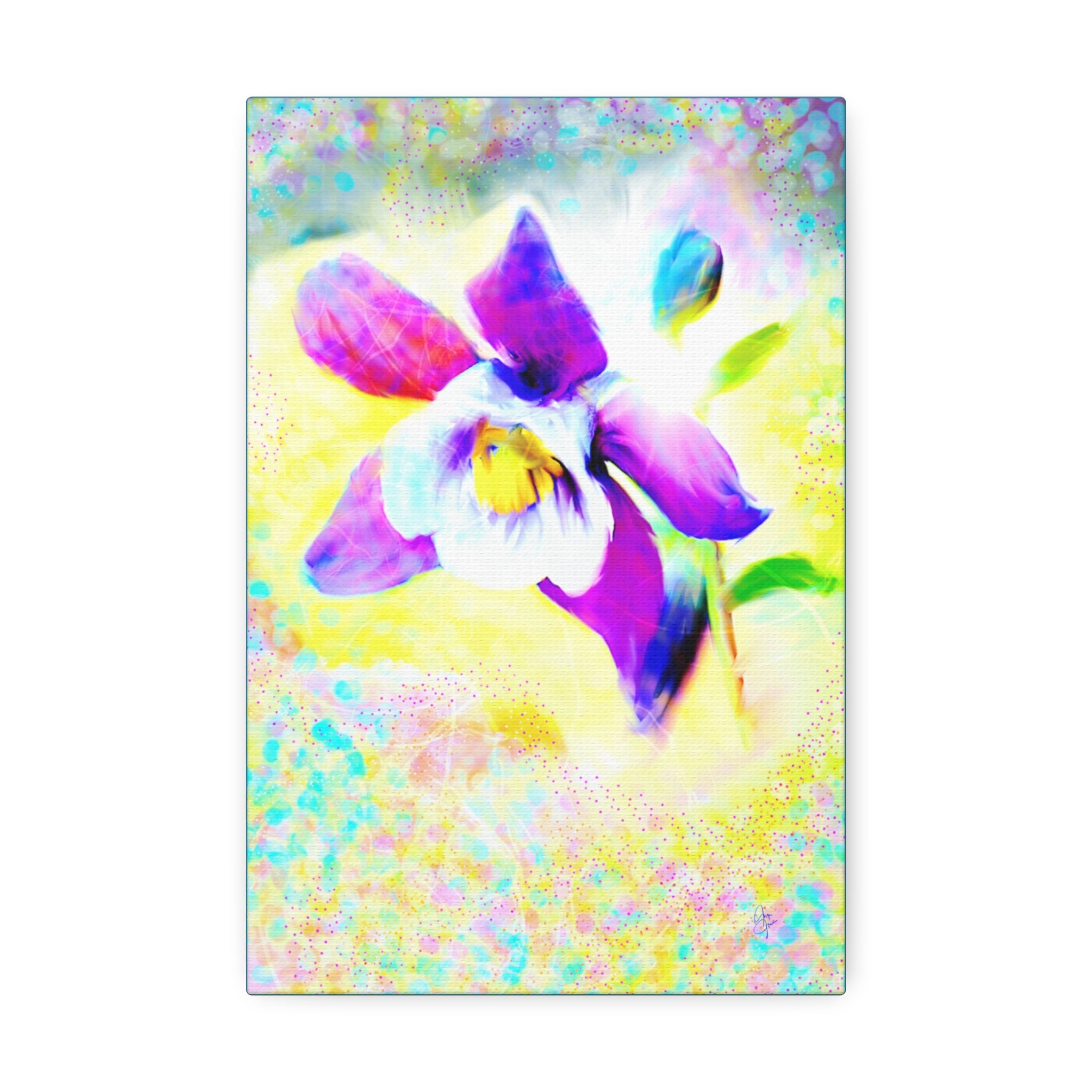 Purple Orchid Canvas Wall Art - Vibrant Floral Stretched Canvas