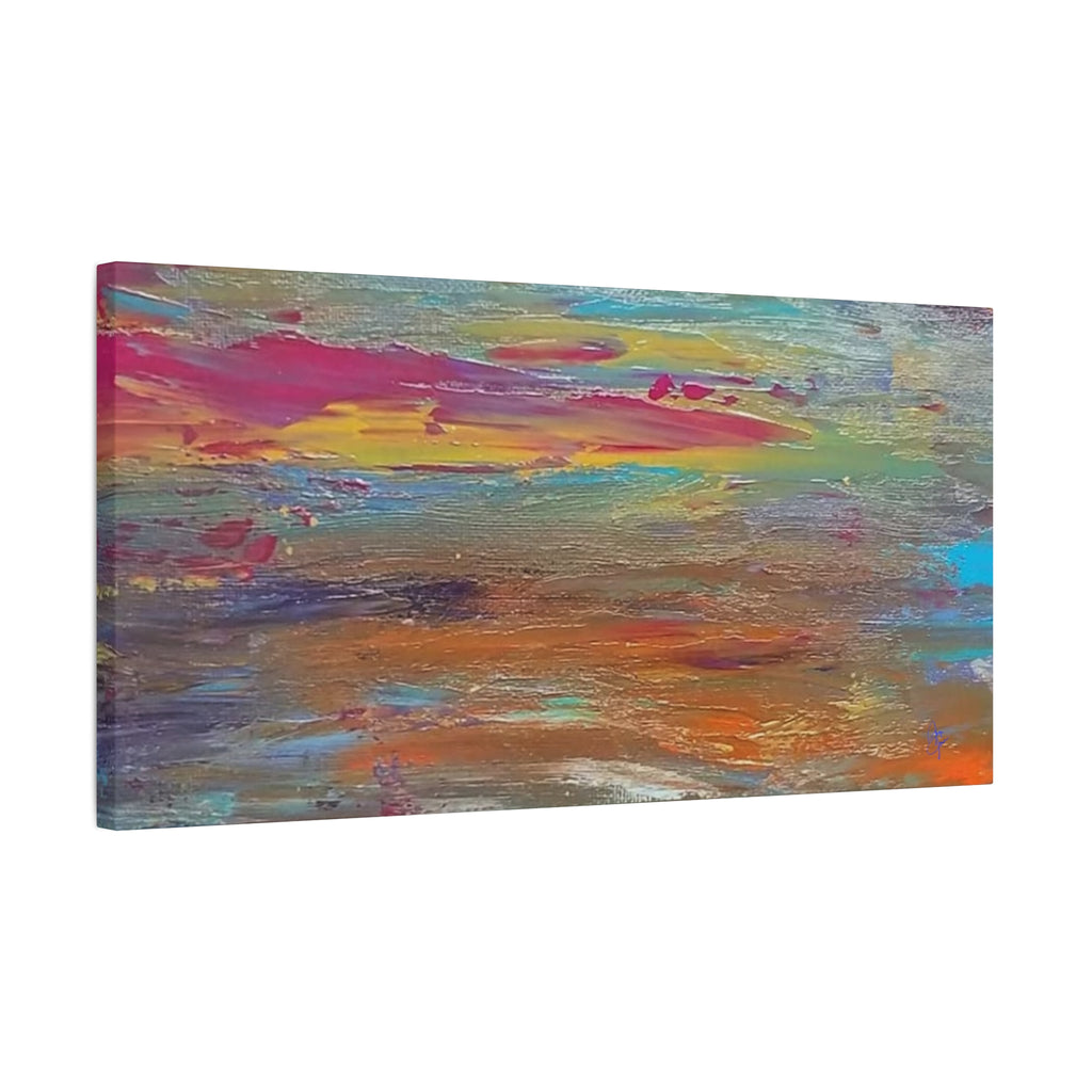 Abstract Colorful Sunset Matte Canvas Wall Art — Stretched 1.25"