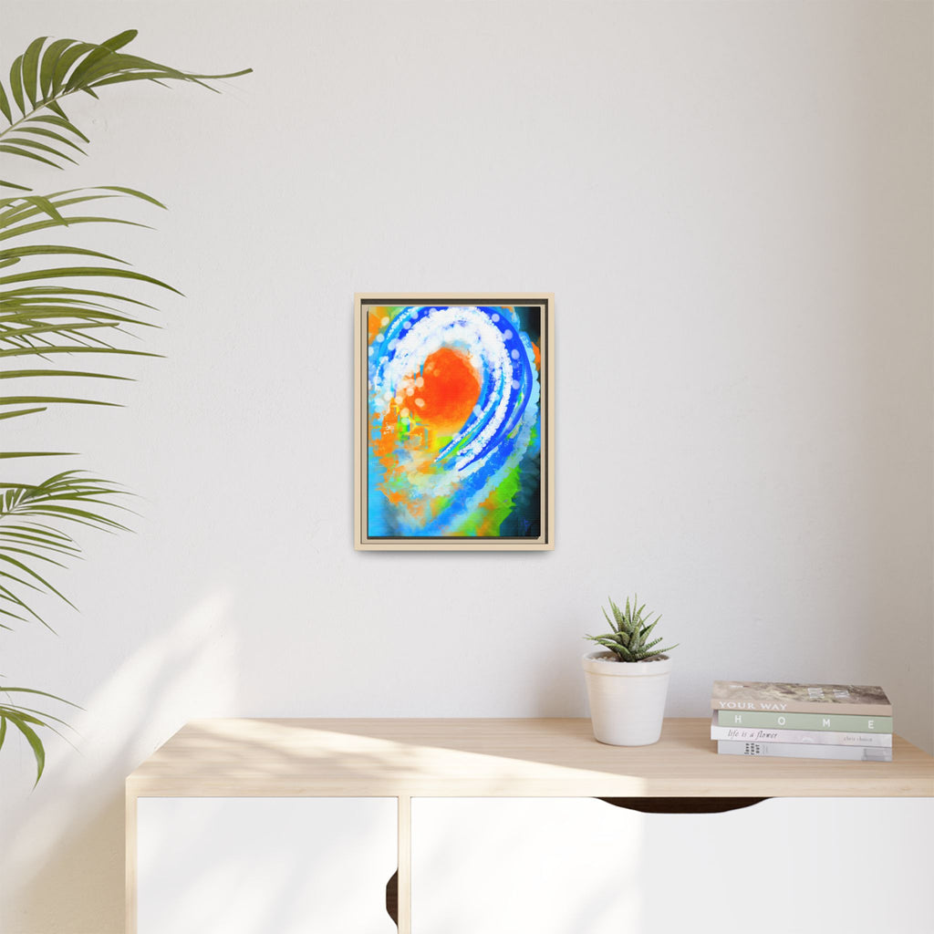 Abstract Ocean Wave Matte Canvas Print — Framed Multi‑Color Wall Art