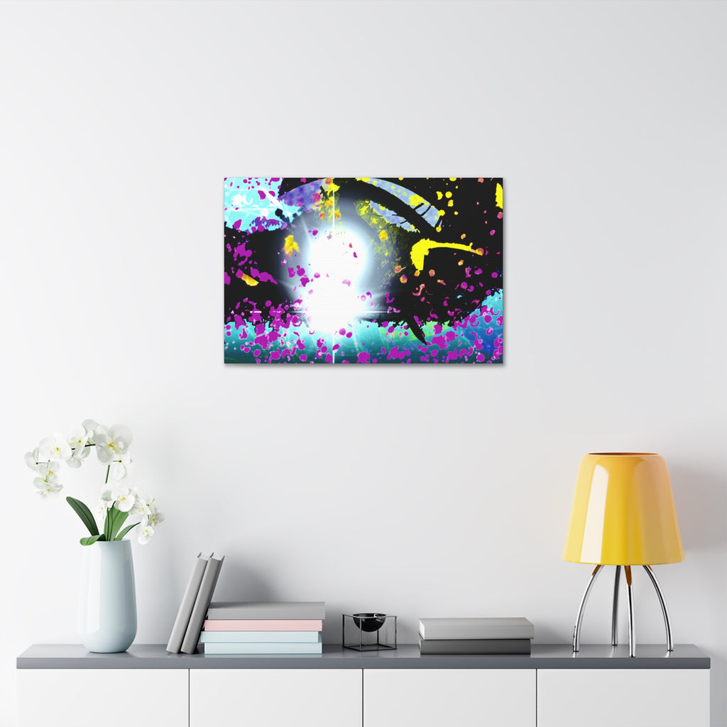 Abstract Neon Splash Canvas Print — Vibrant Galaxy-Inspired Wall Art (Stretched 1.5")