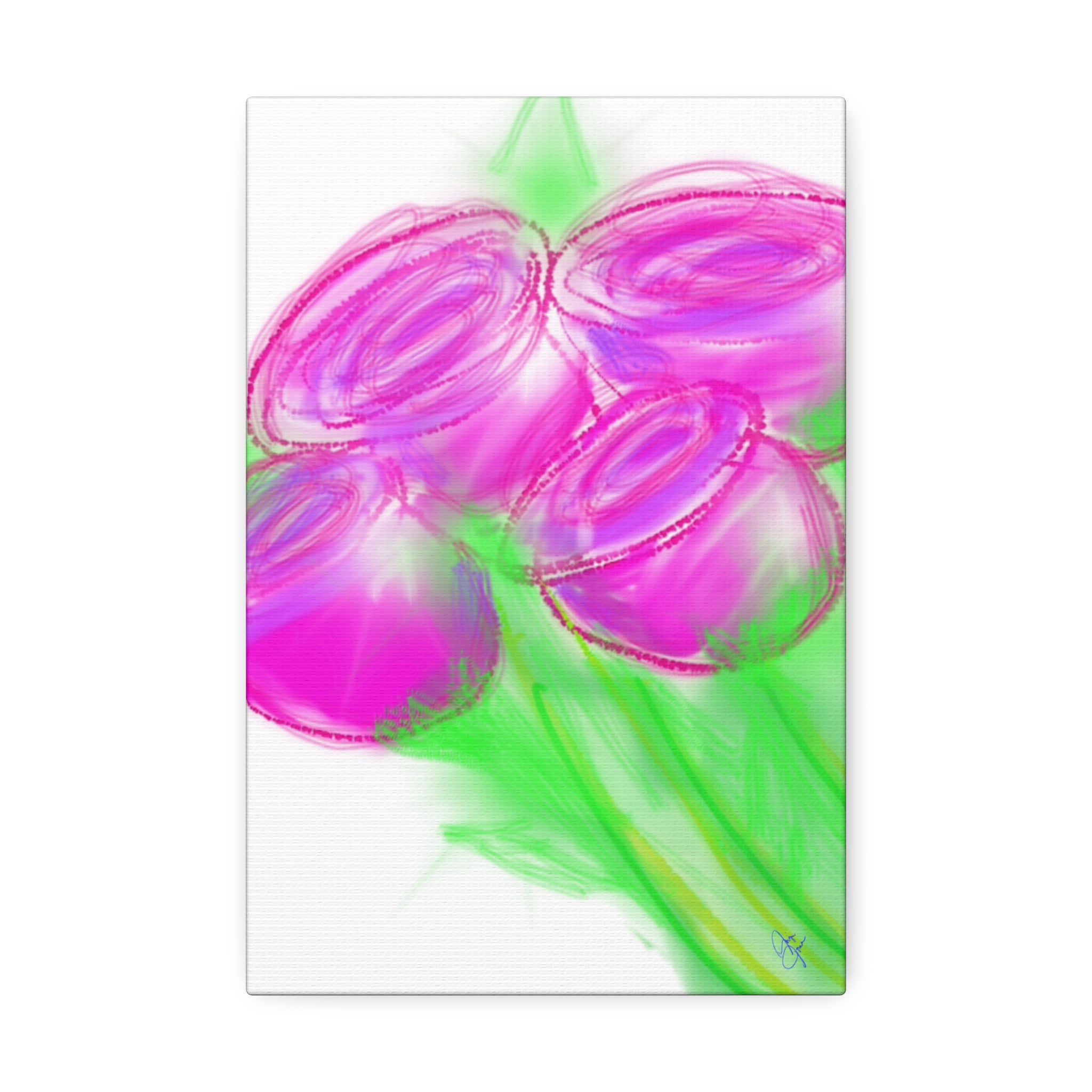 Pink Bloom Abstract Canvas