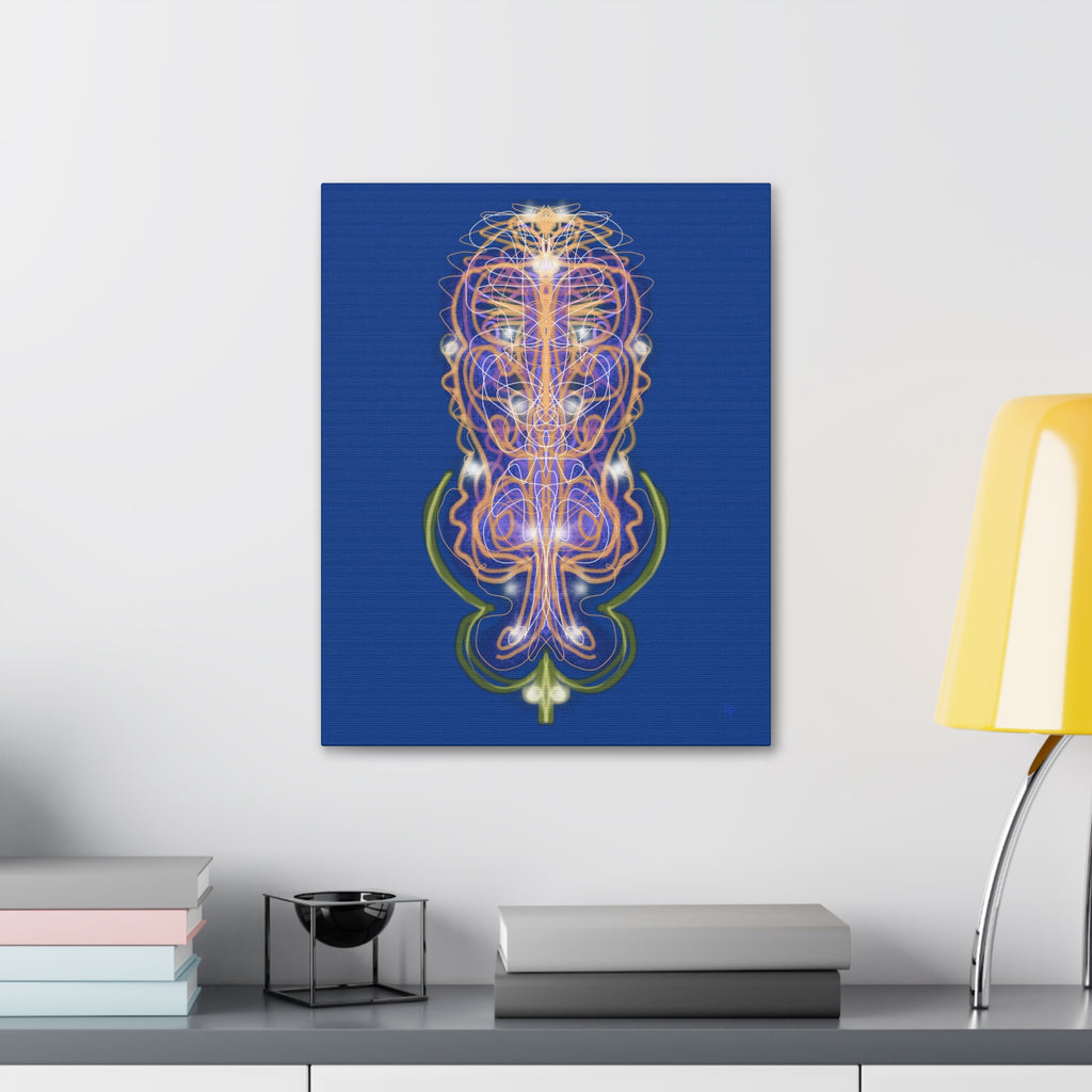 Mystic Symmetry Canvas — Abstract Spiritual Wall Art on Teal