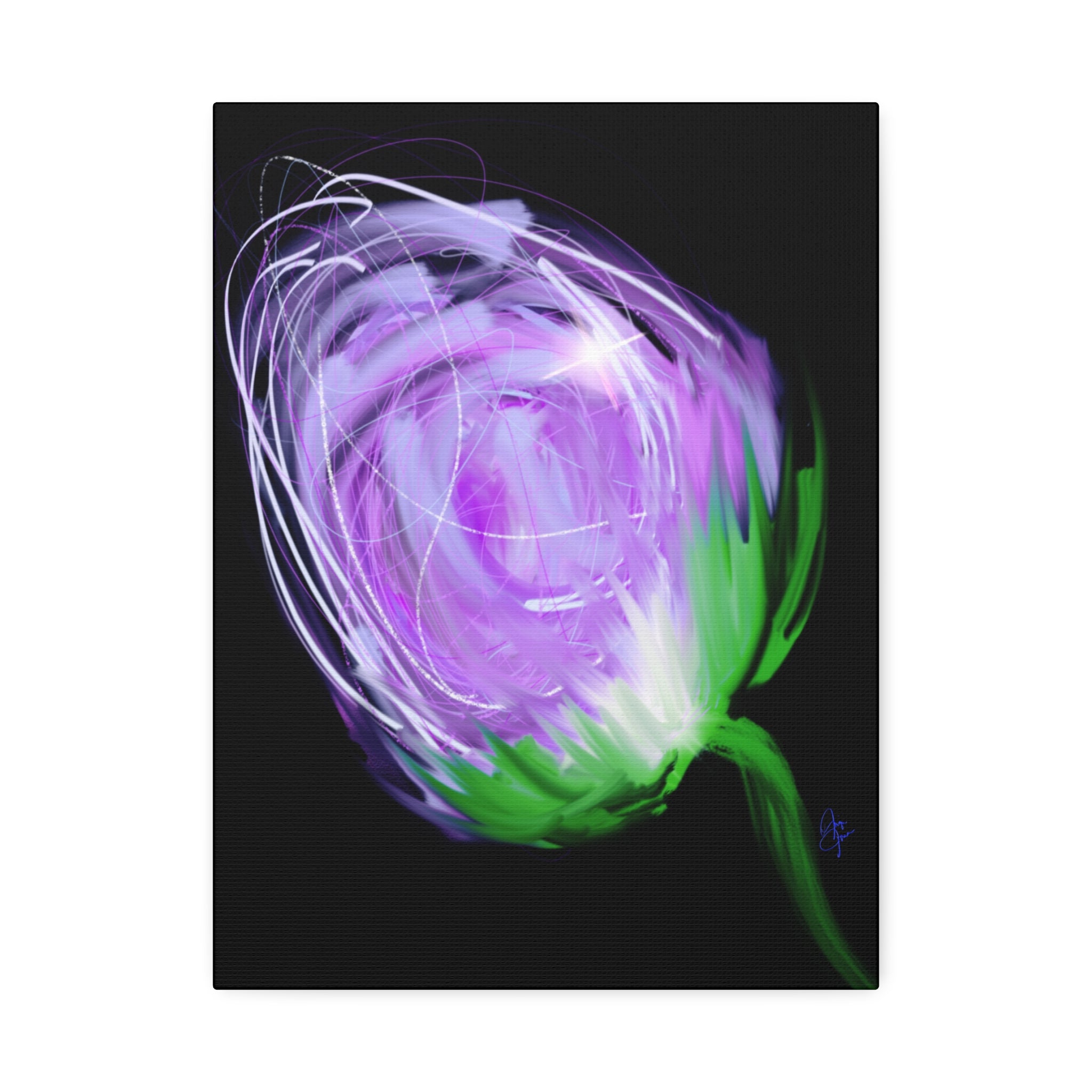 Abstract Purple Bloom Canvas Print — Stretched 1.5" Wall Art