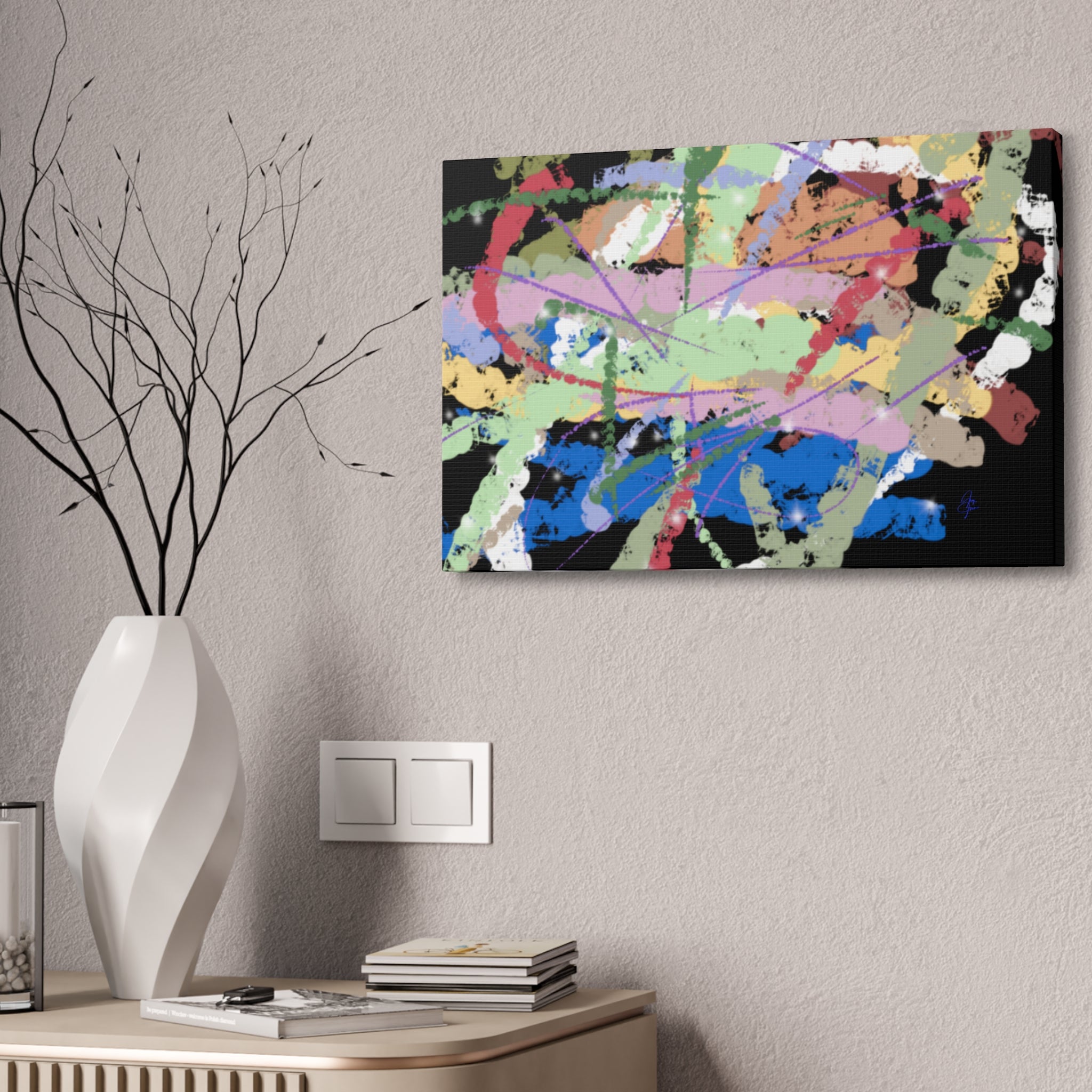 Abstract Color Splash Canvas Print — Vibrant Modern Wall Art (Stretched 1.5")