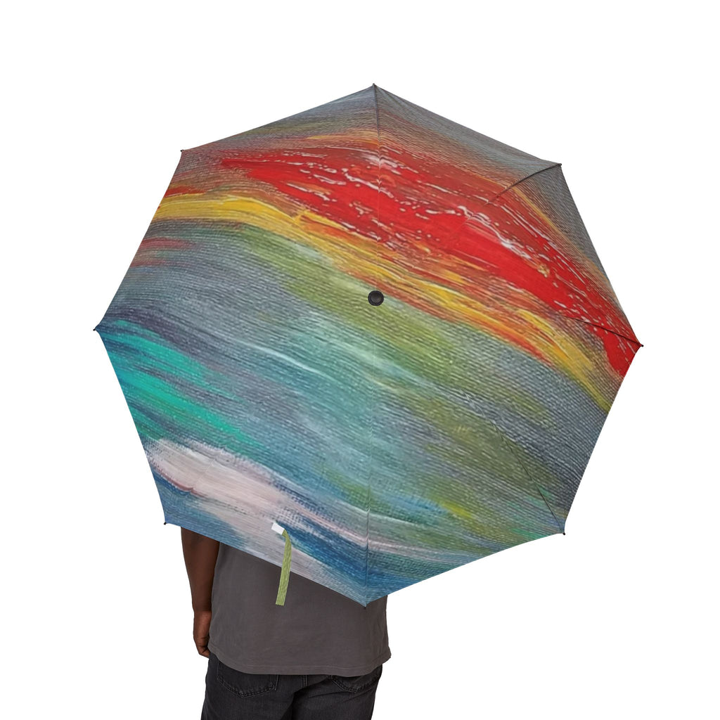Artistic Semi-Automatic Foldable Umbrella - Colorful Design for All Occasions