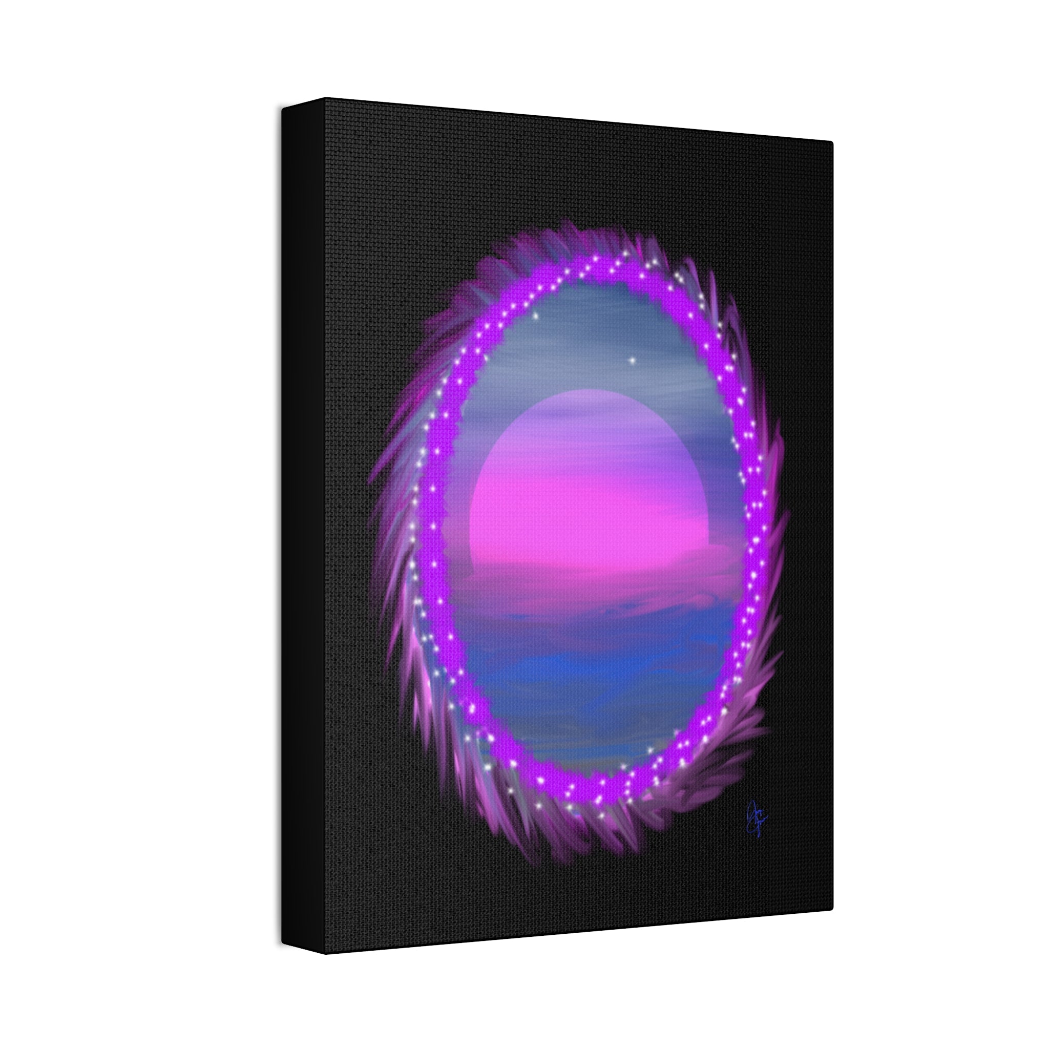 Stretched Canvas - Neon Dream Portal Sunset Wall Art