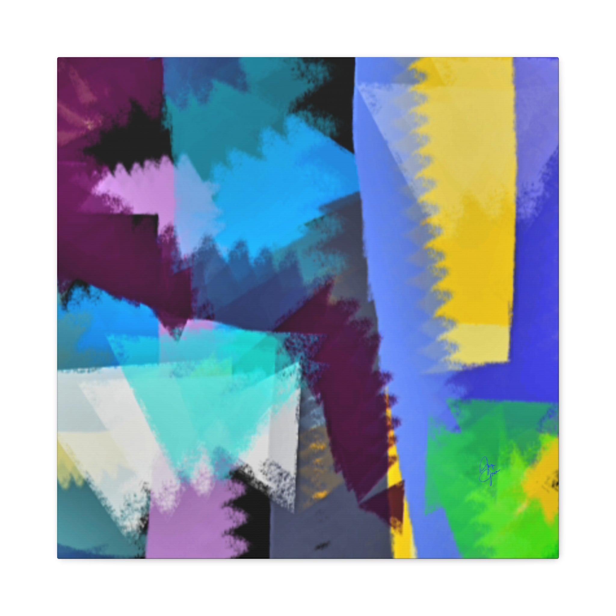 Abstract Color Burst Canvas Print — Vibrant Geometric Wall Art