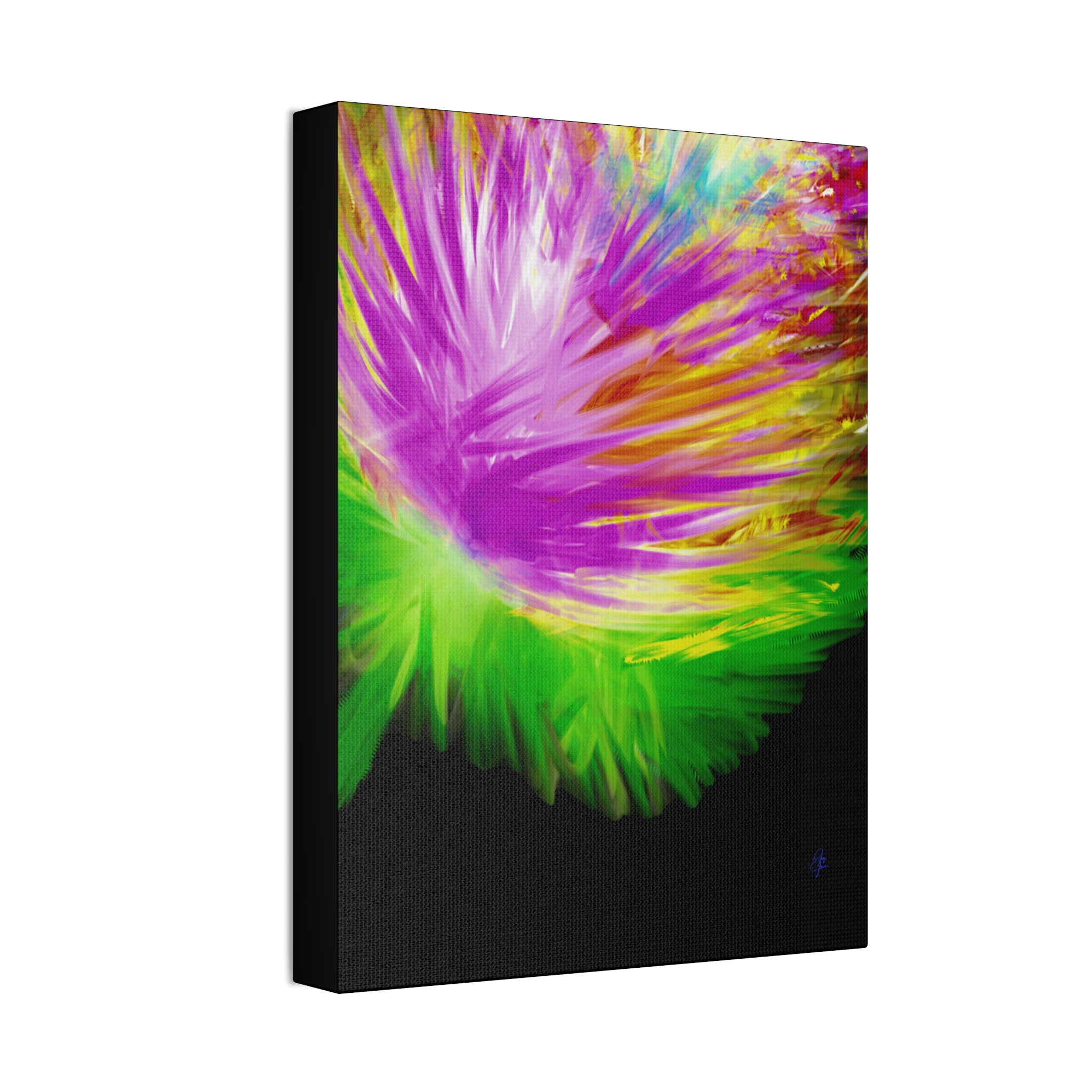 Vibrant Abstract Feather Canvas — Colorful Modern Wall Art (1.5" Stretched)