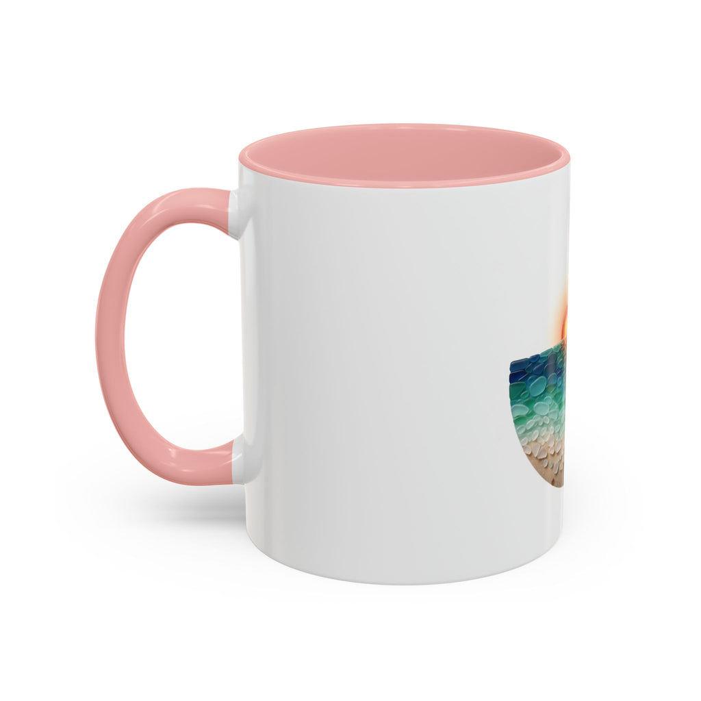 Sunset Beach Coffee Mug — Tropical Palm Ocean Sunrise Accent Mug (11/15oz)